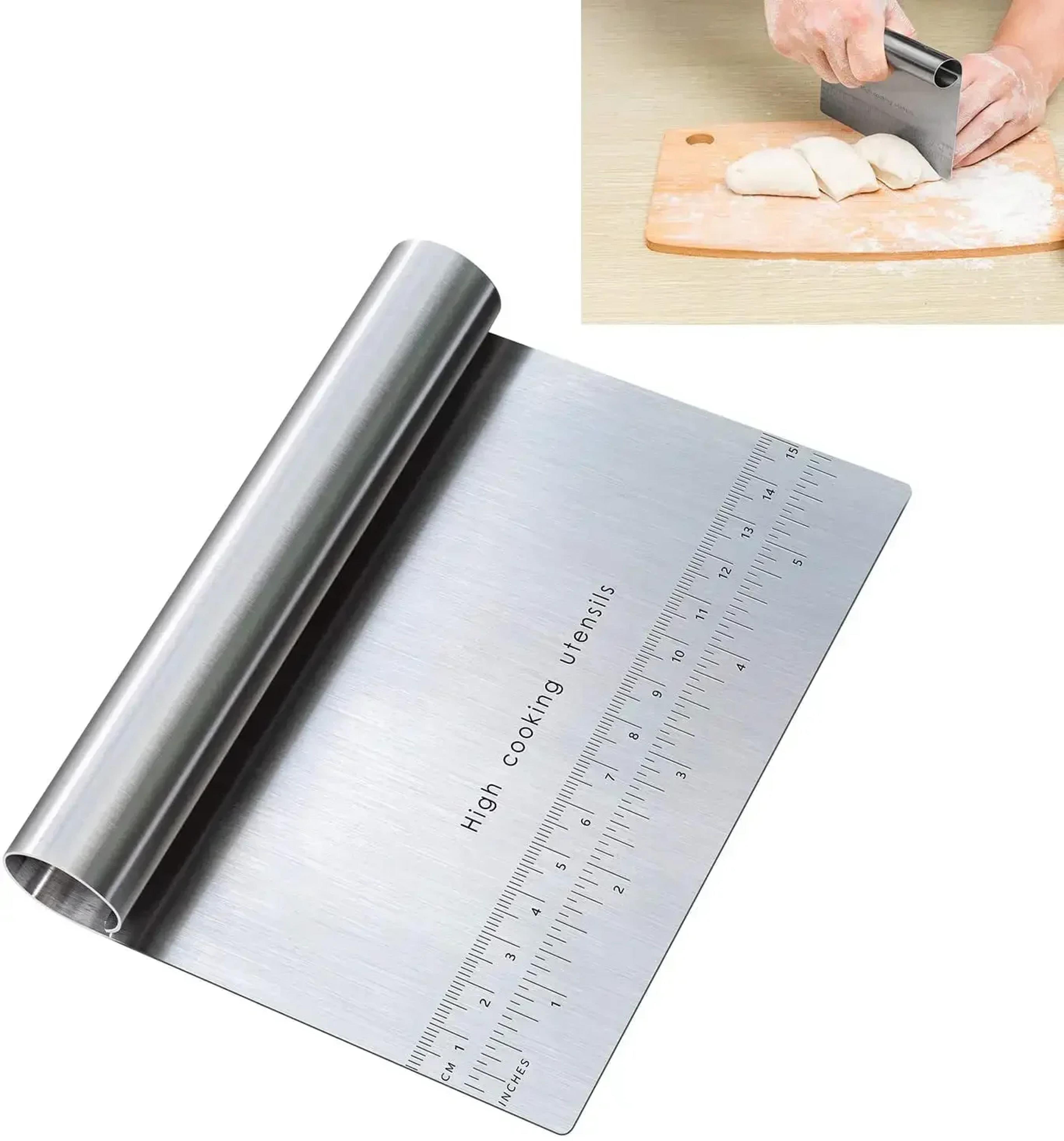 premium stainless steel cake scraper & fondant spatula set diy baking tools