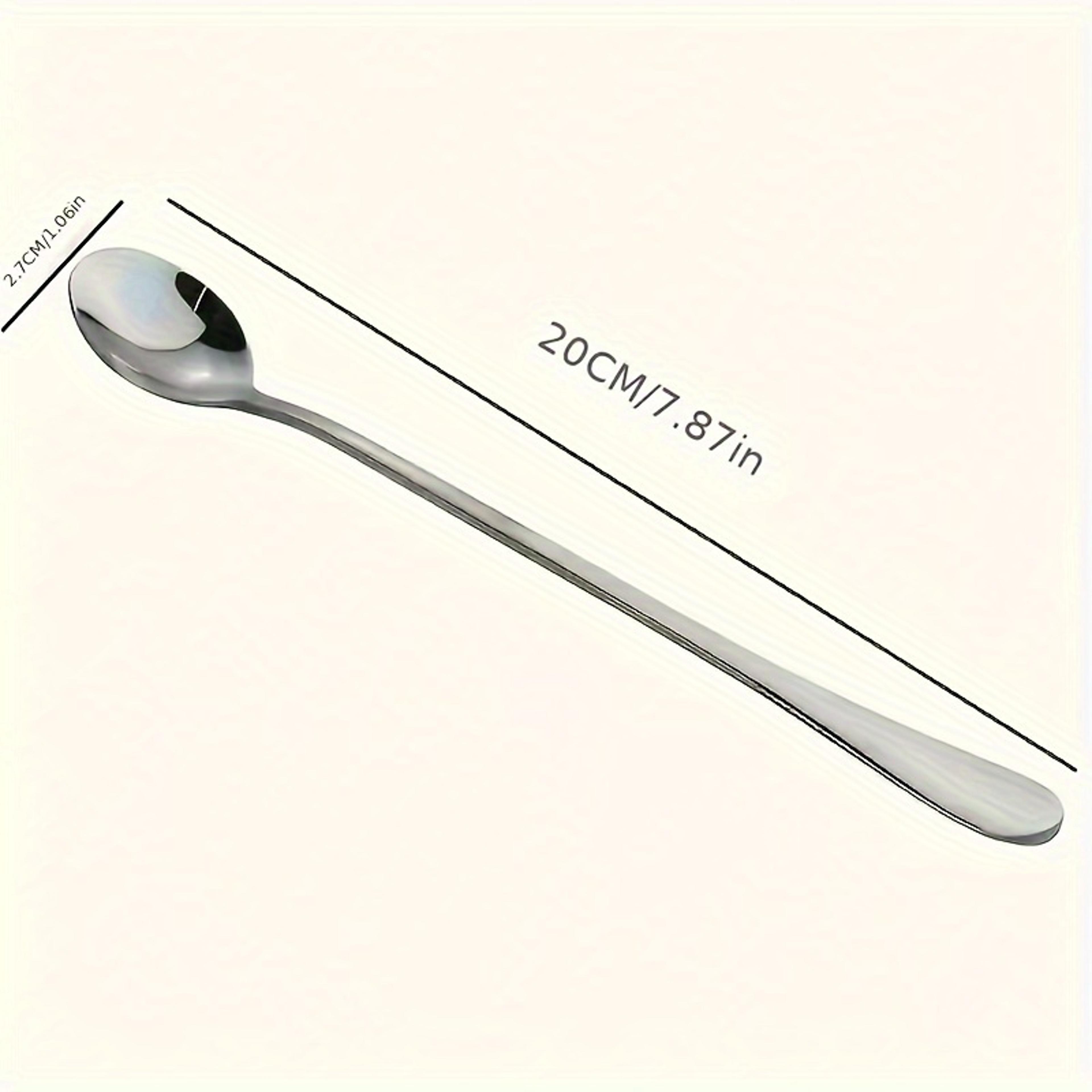 premium long handle stainless steel spoons set ideal ice cream & coffee stirring spoons