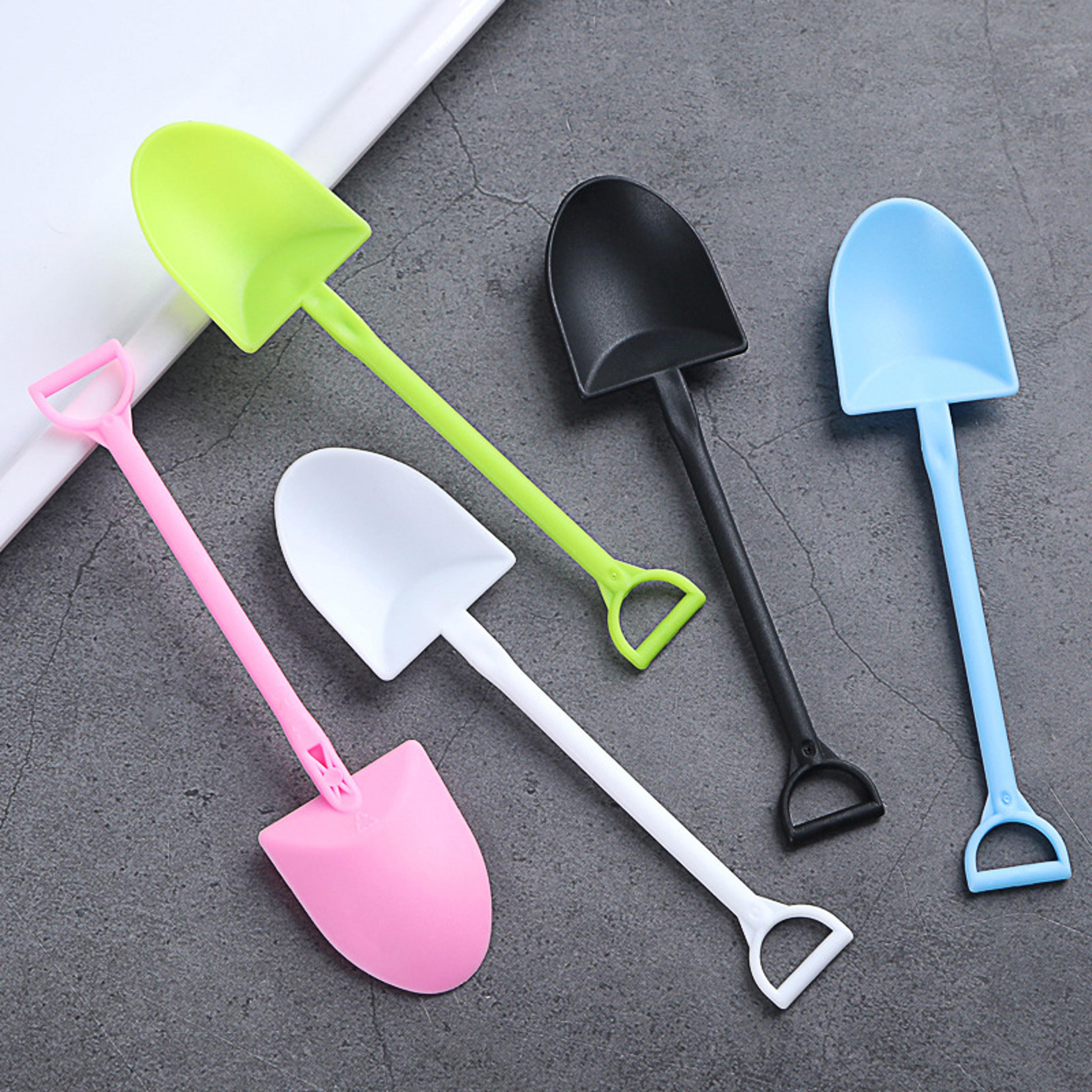 disposable creative shovel shape mini ice cream spoons durable plastic dessert & party tableware