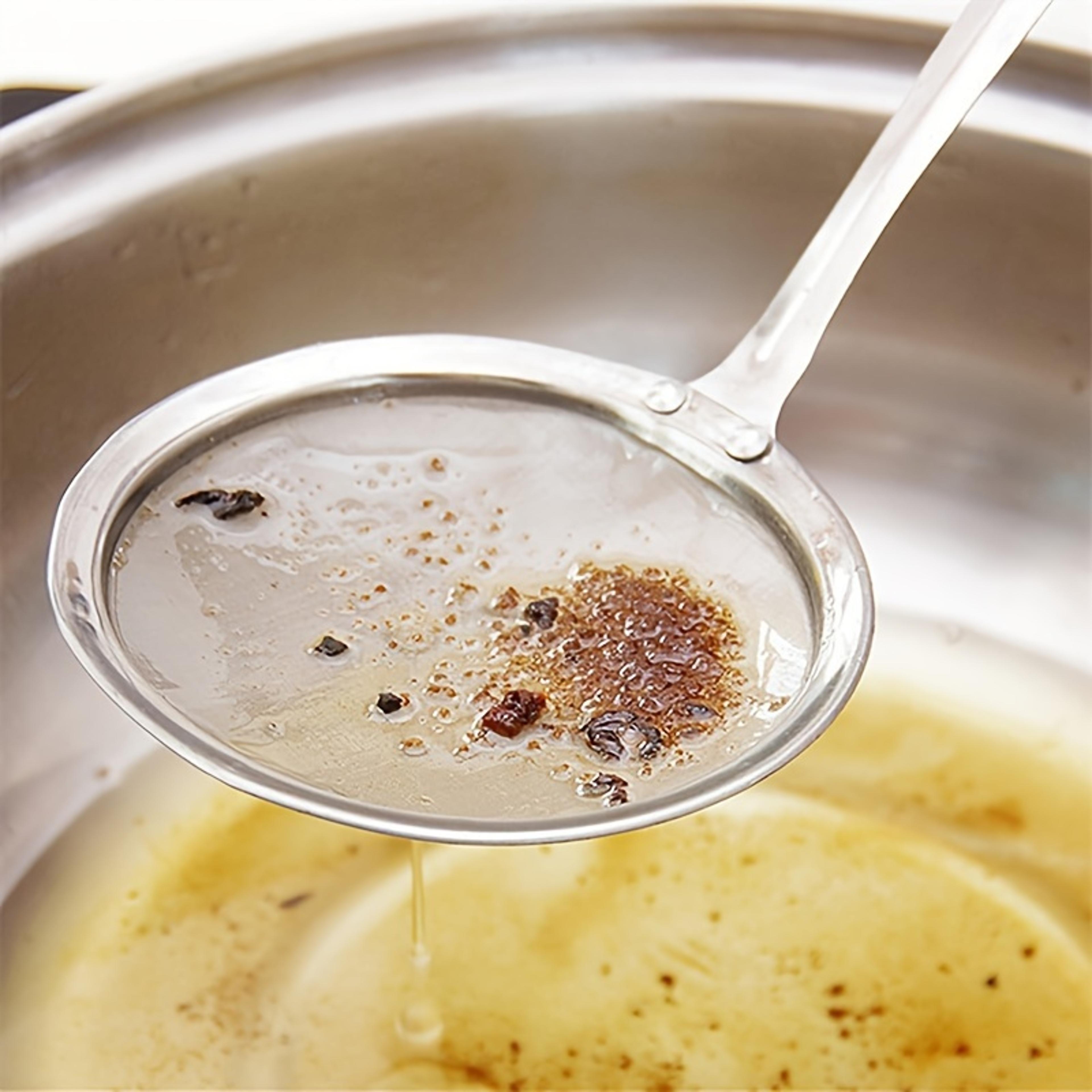 premium stainless steel fine mesh fat skimmer spoon & oil skimmer grease filter scoop kitchen strainer tool
