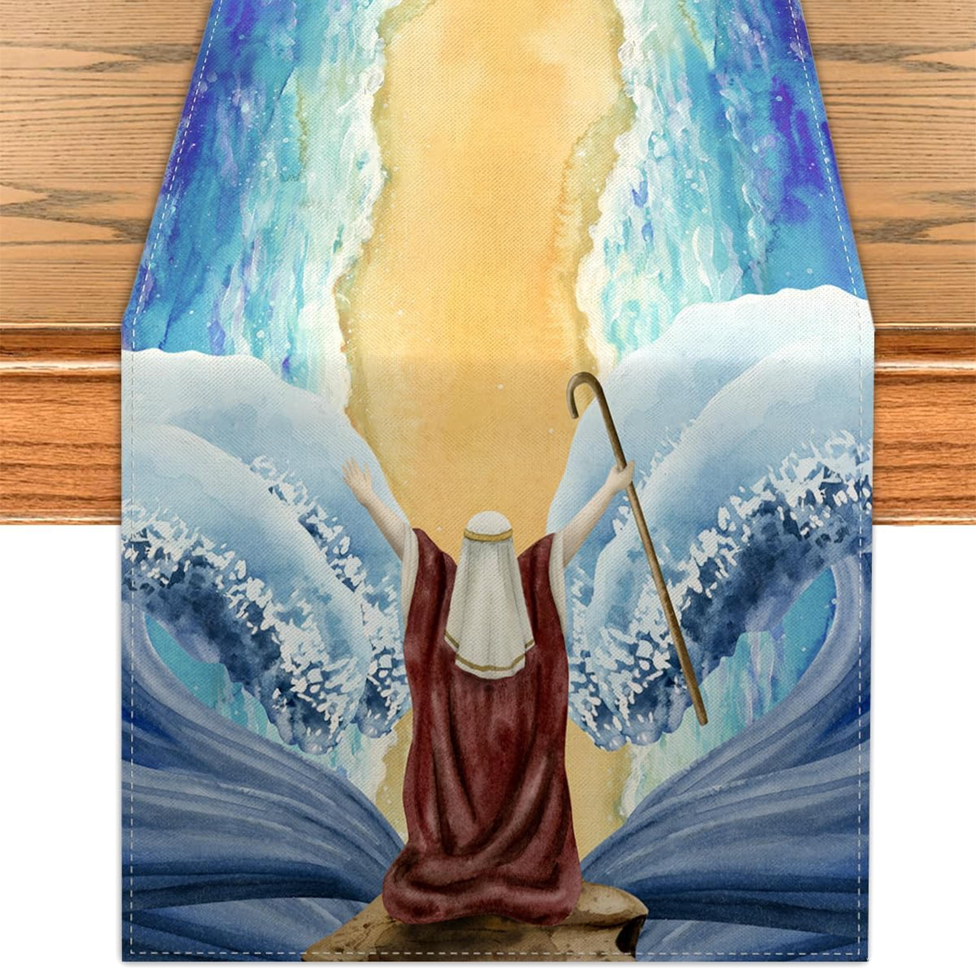 premium linen passover table runner holiday party & dining decor