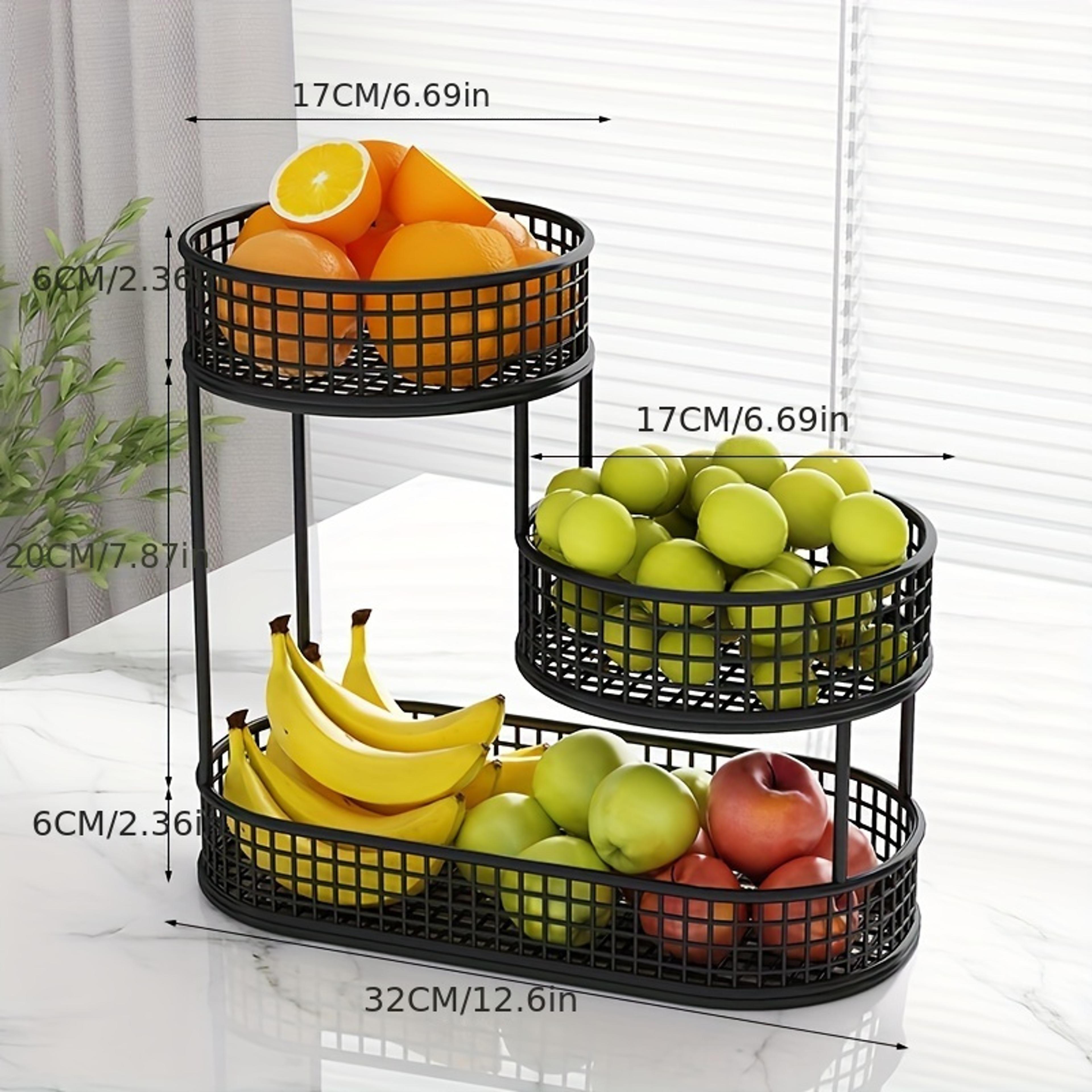 stainless steel fruit basket & metal fruit bowl organizer elegant tiered kitchen storage rack