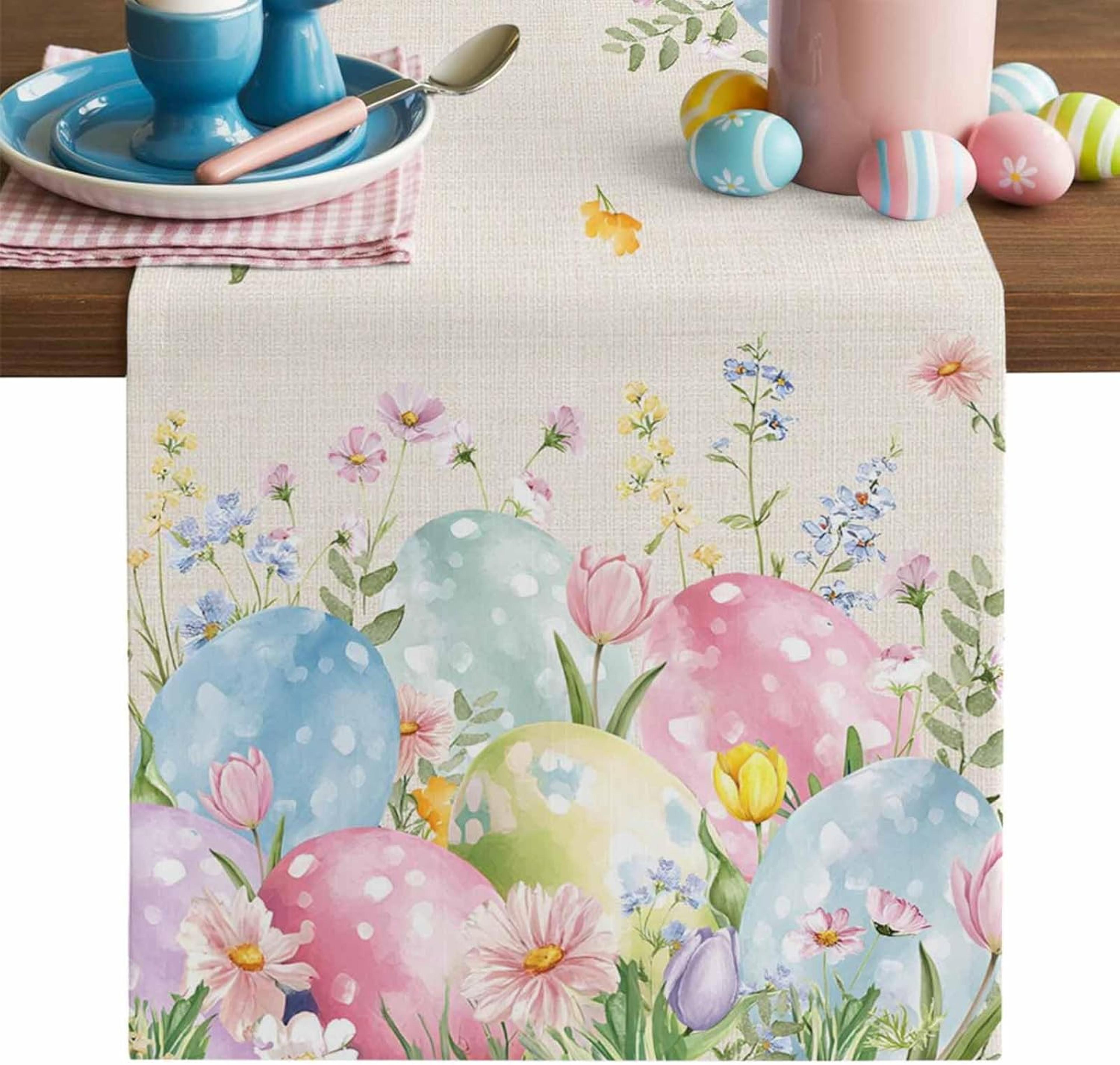 premium linen easter table runner reusable spring party decor