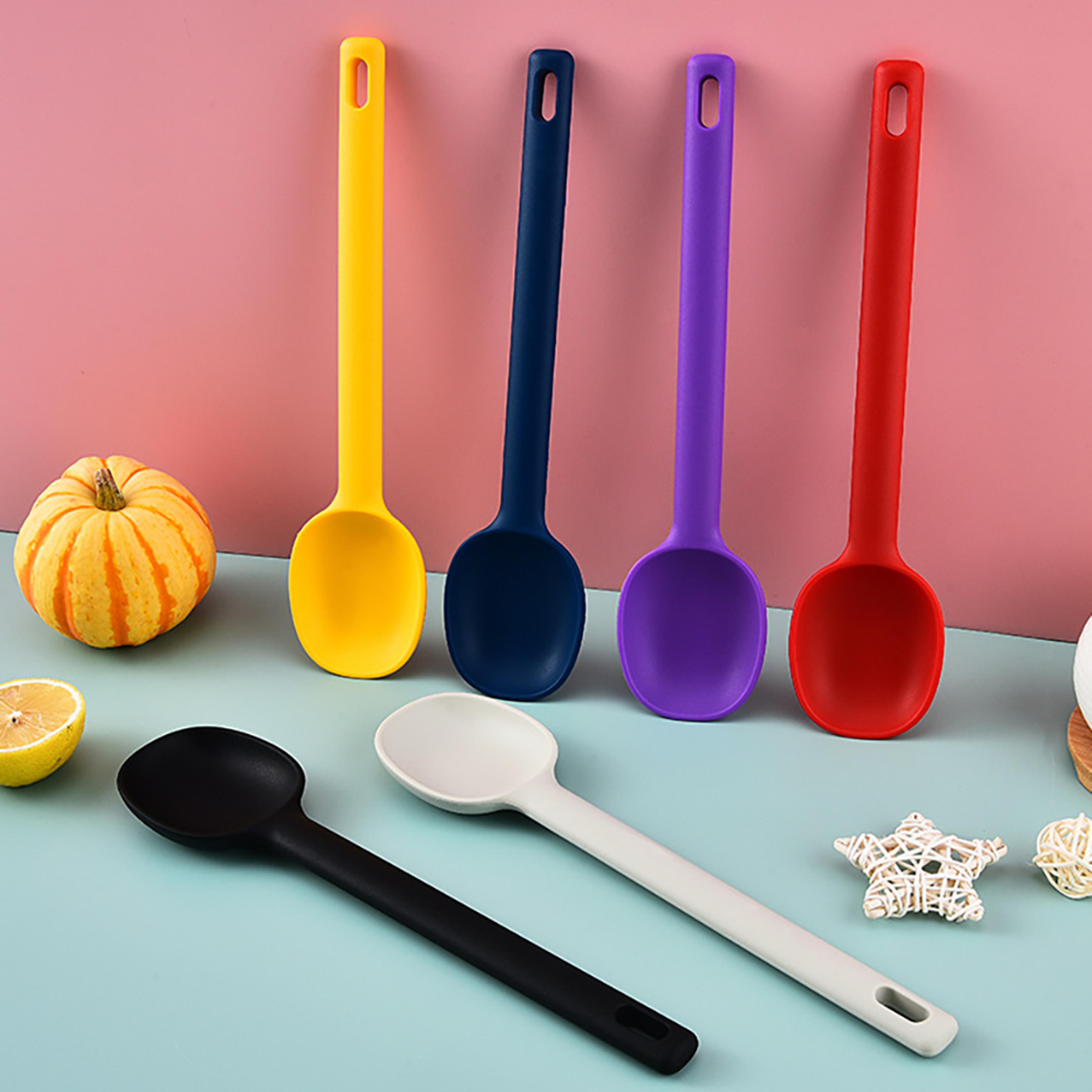 premium silicone cooking spoon heat resistant, non stick, multi purpose kitchen tool