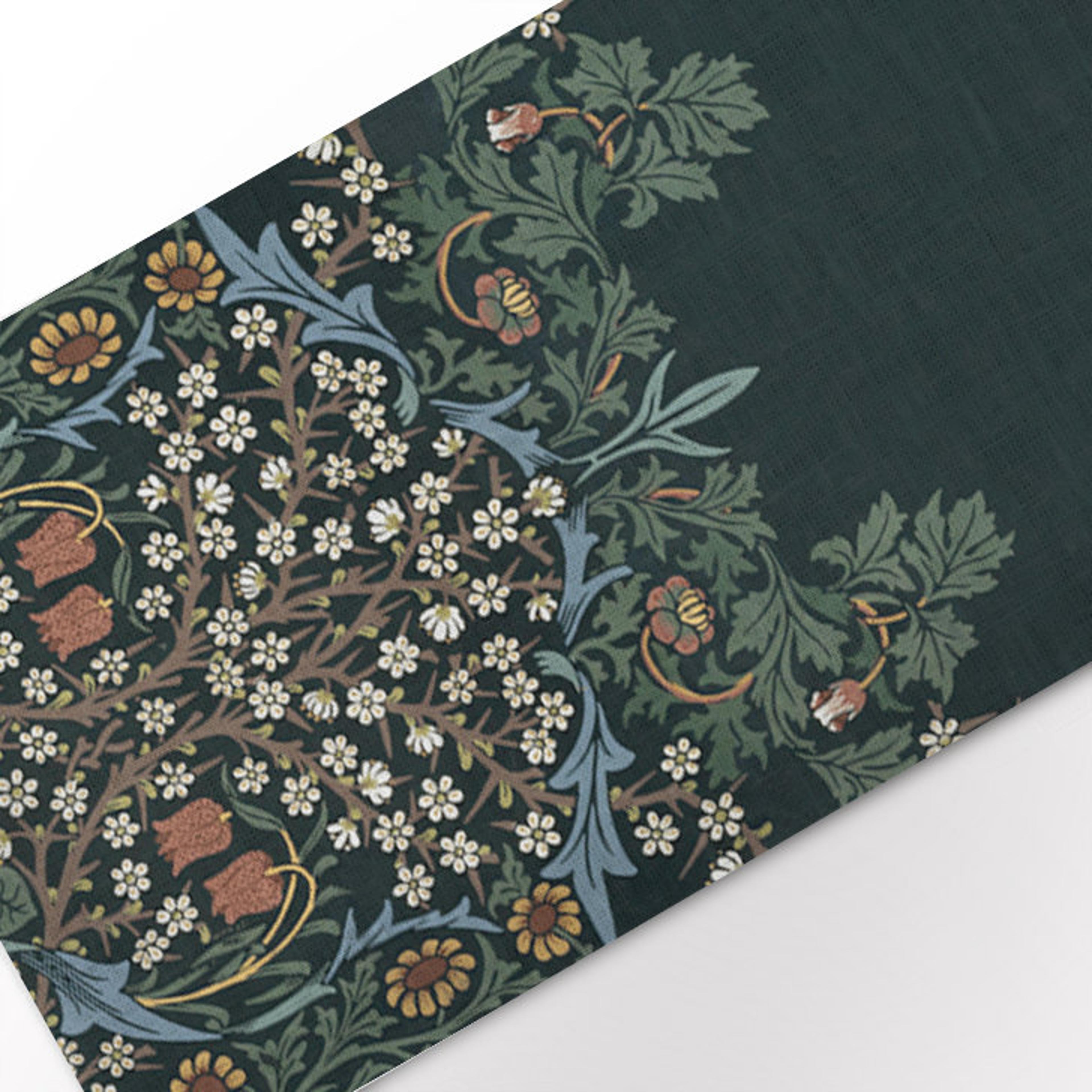 william morris blackthorn linen table runner elegant floral table decor