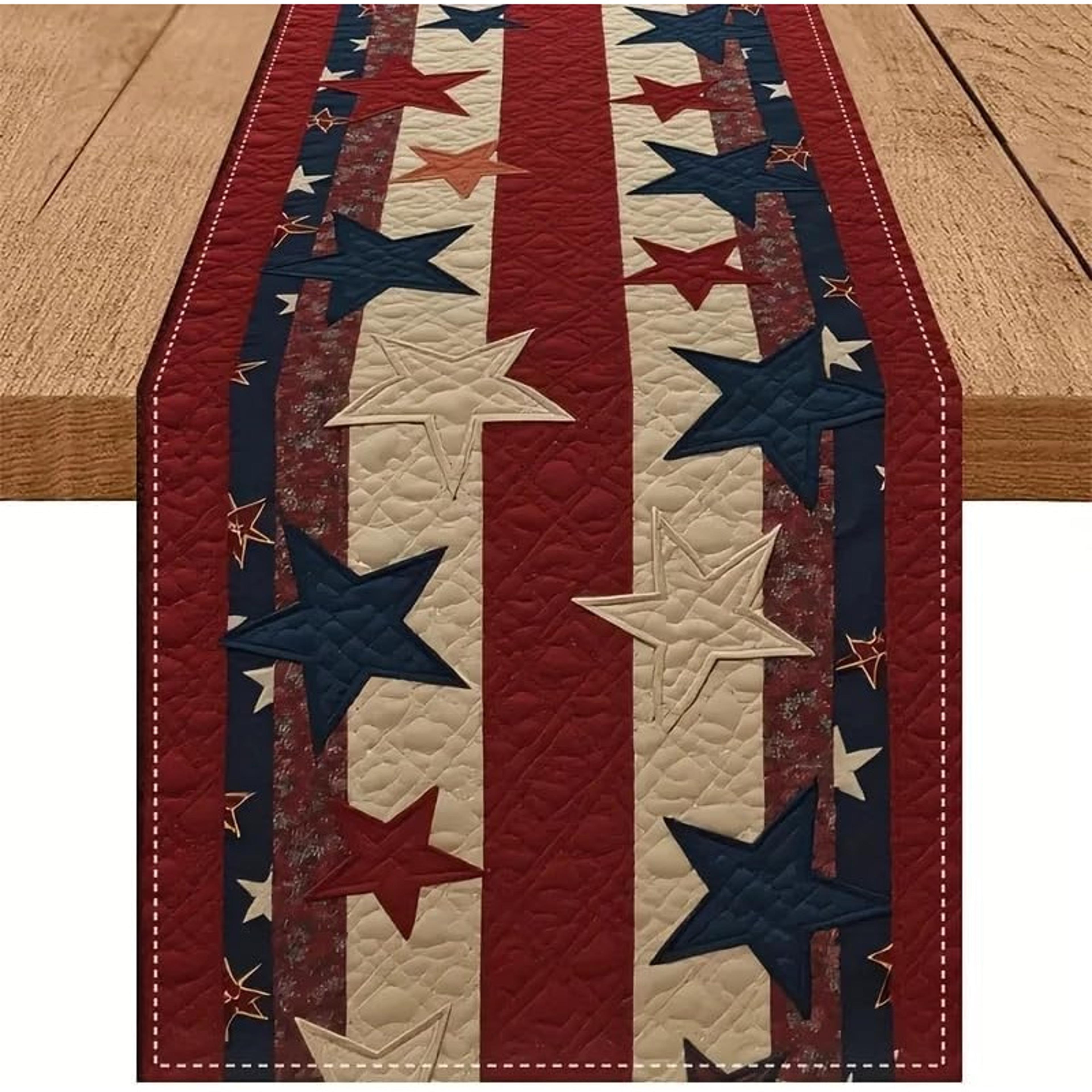 patriotic independence day table runner for kitchen & party decor