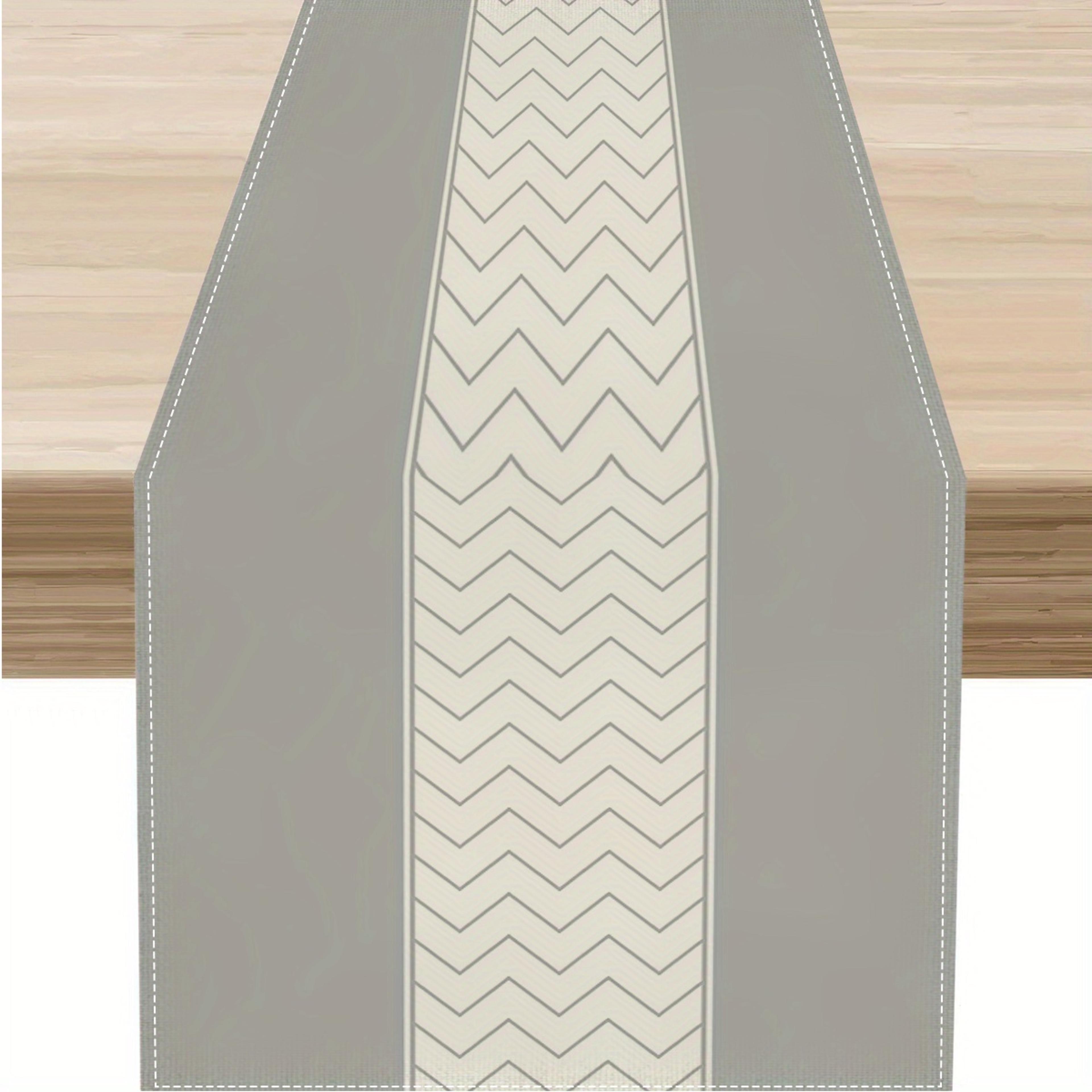 modern chevron linen table runner stylish dining & holiday table decor