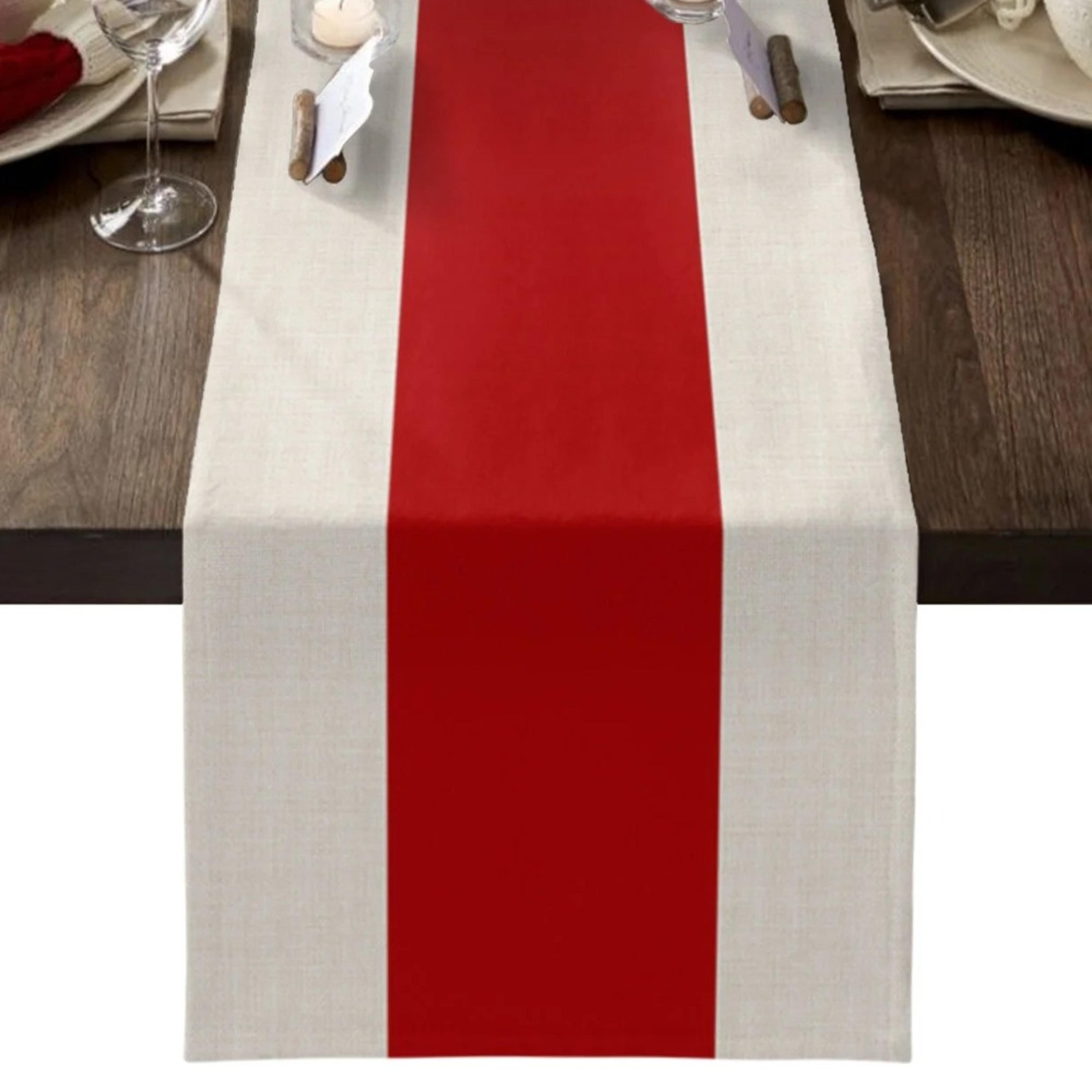 classic red stripe table runner for dining table holiday decor