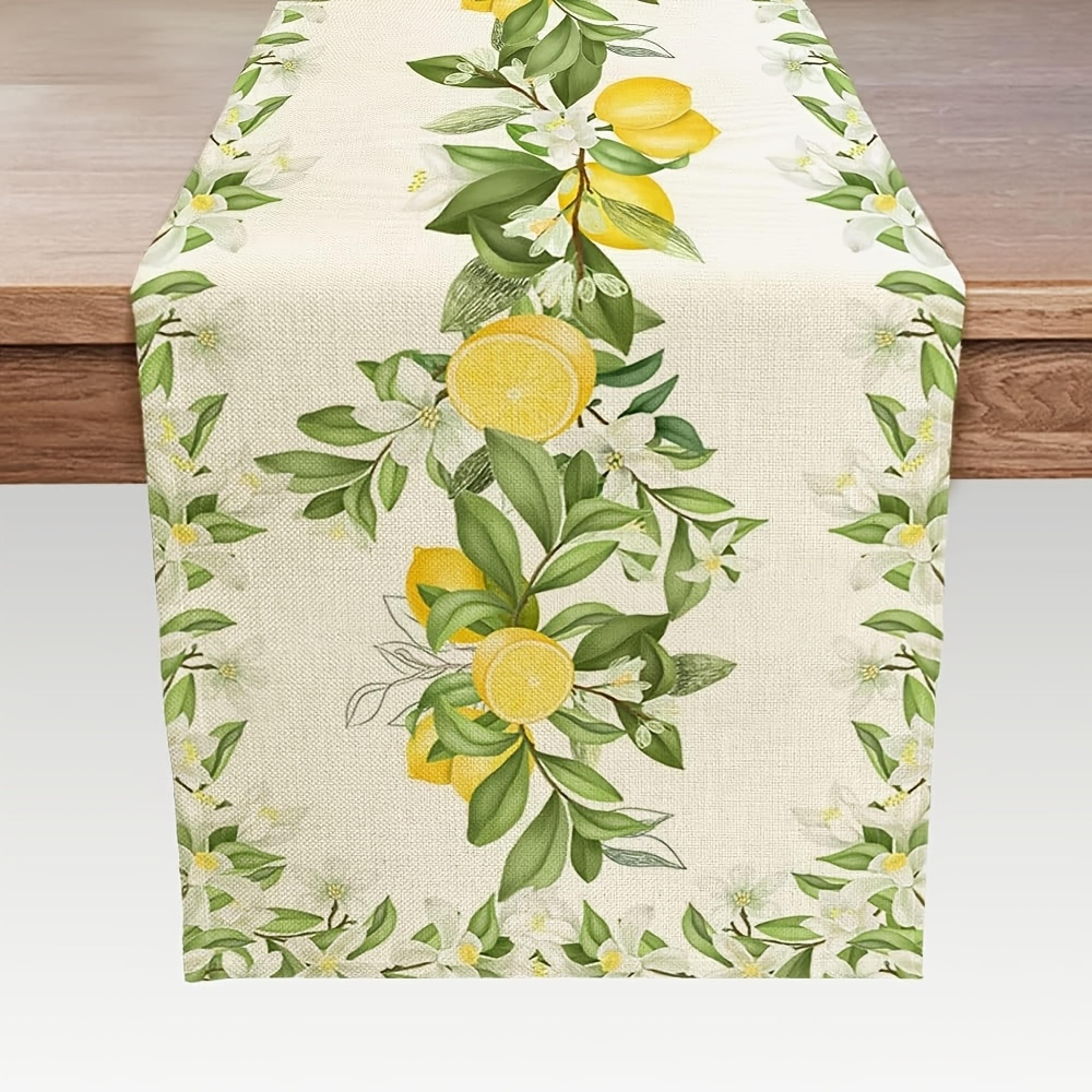 fresh lemon table runner for spring summer farmhouse kitchen decor