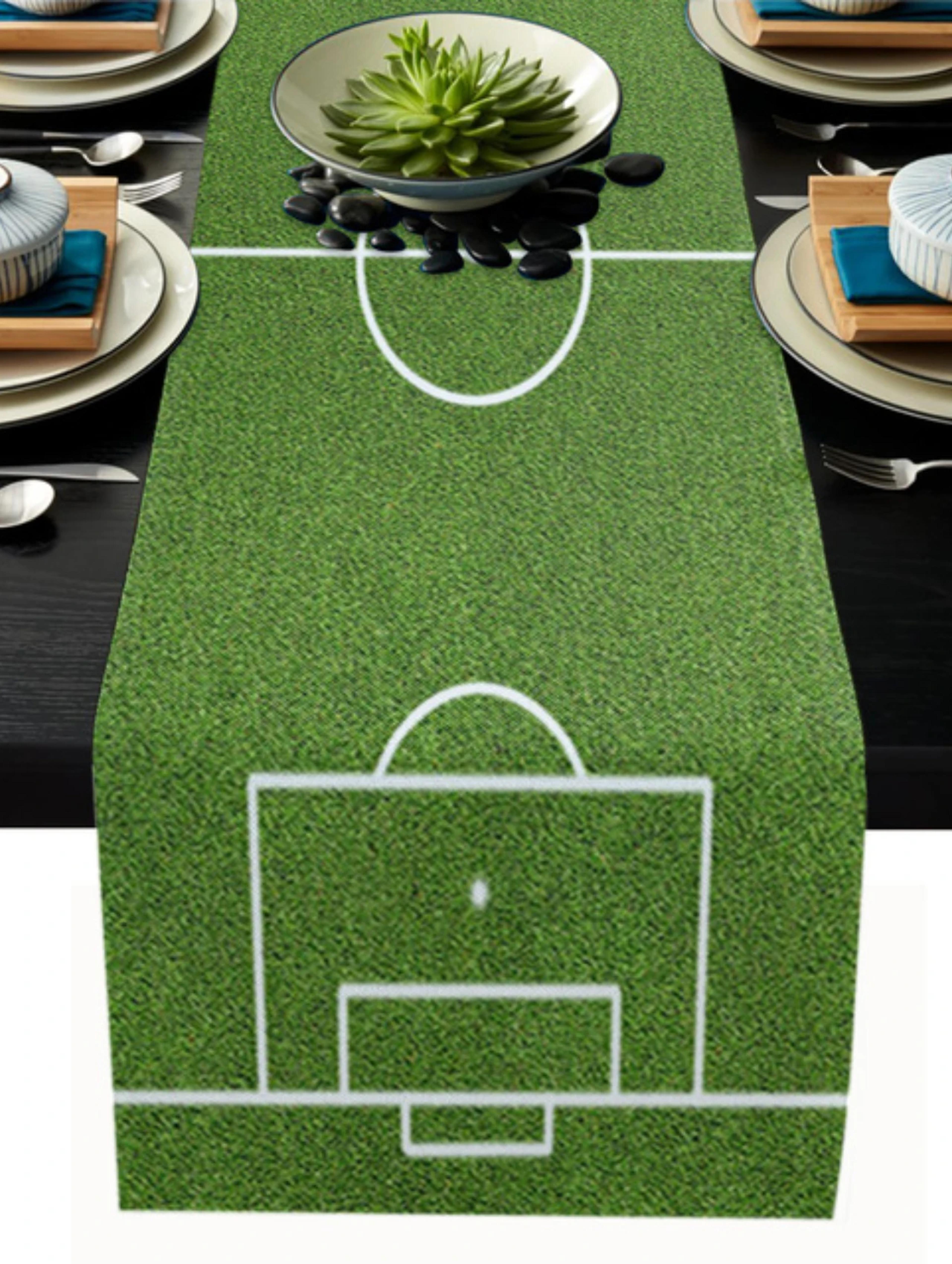 football field table runner for game day parties and dining decor