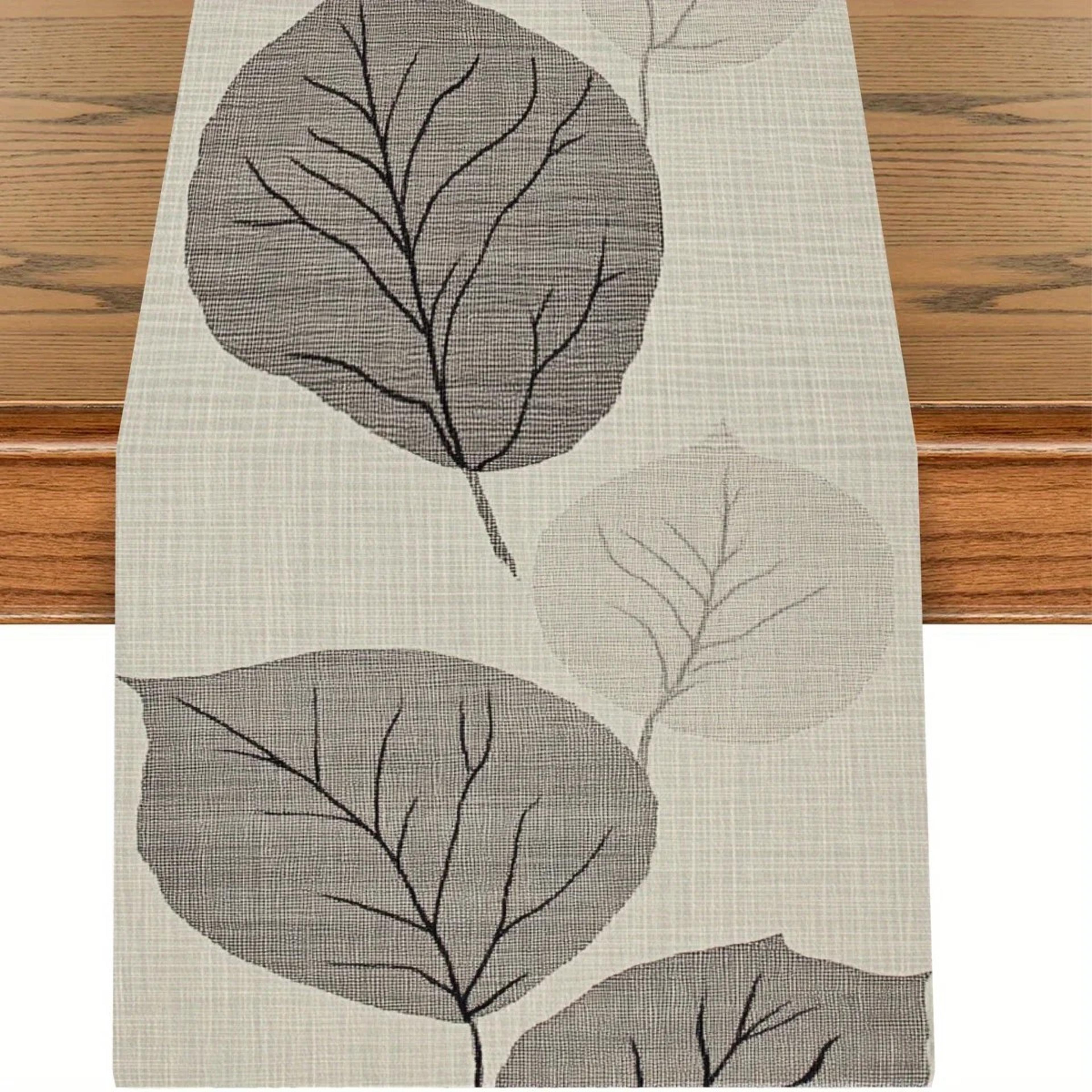 nordic leaf table runner for wabi sabi dining decor