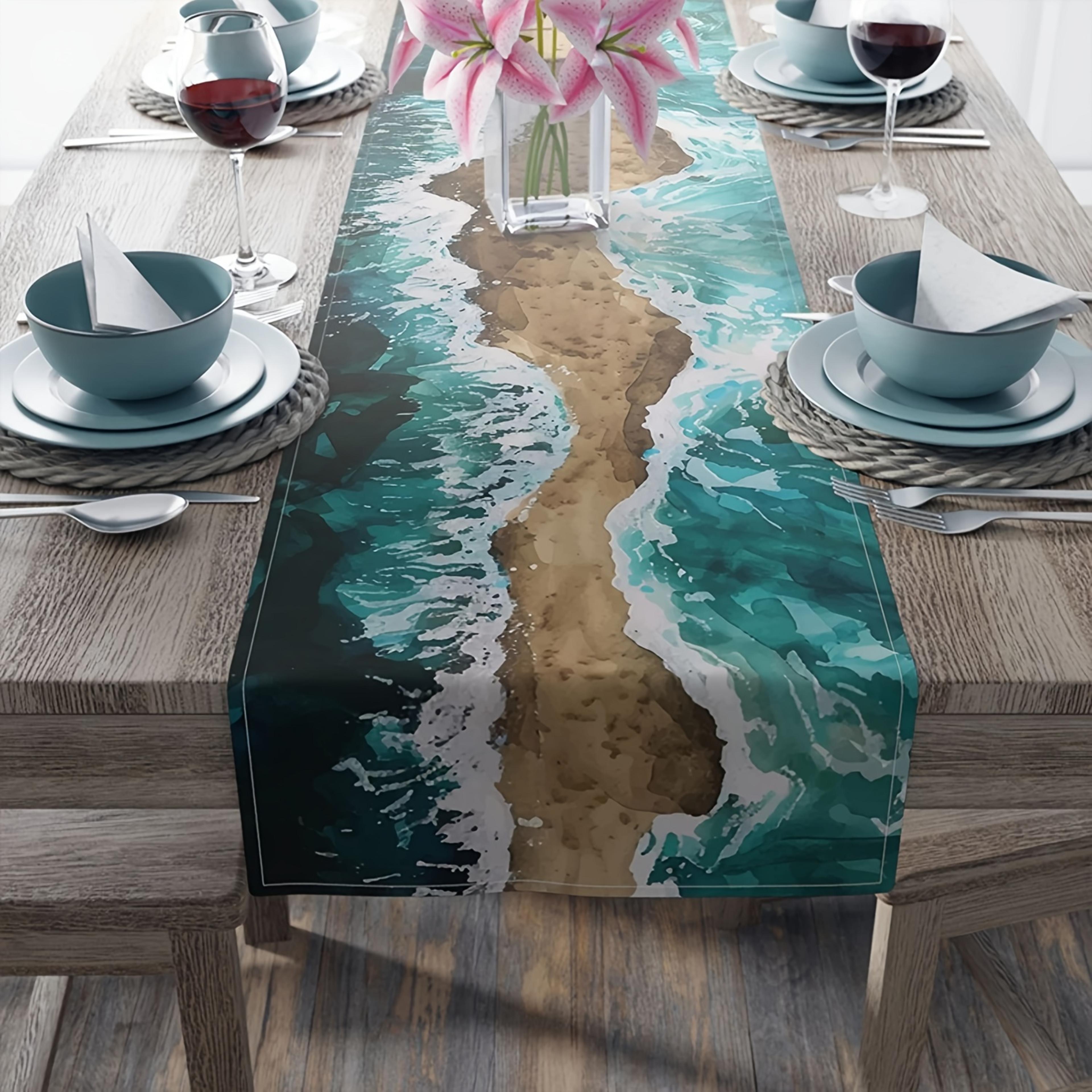 red sea split design table runner for passover farmhouse table decor