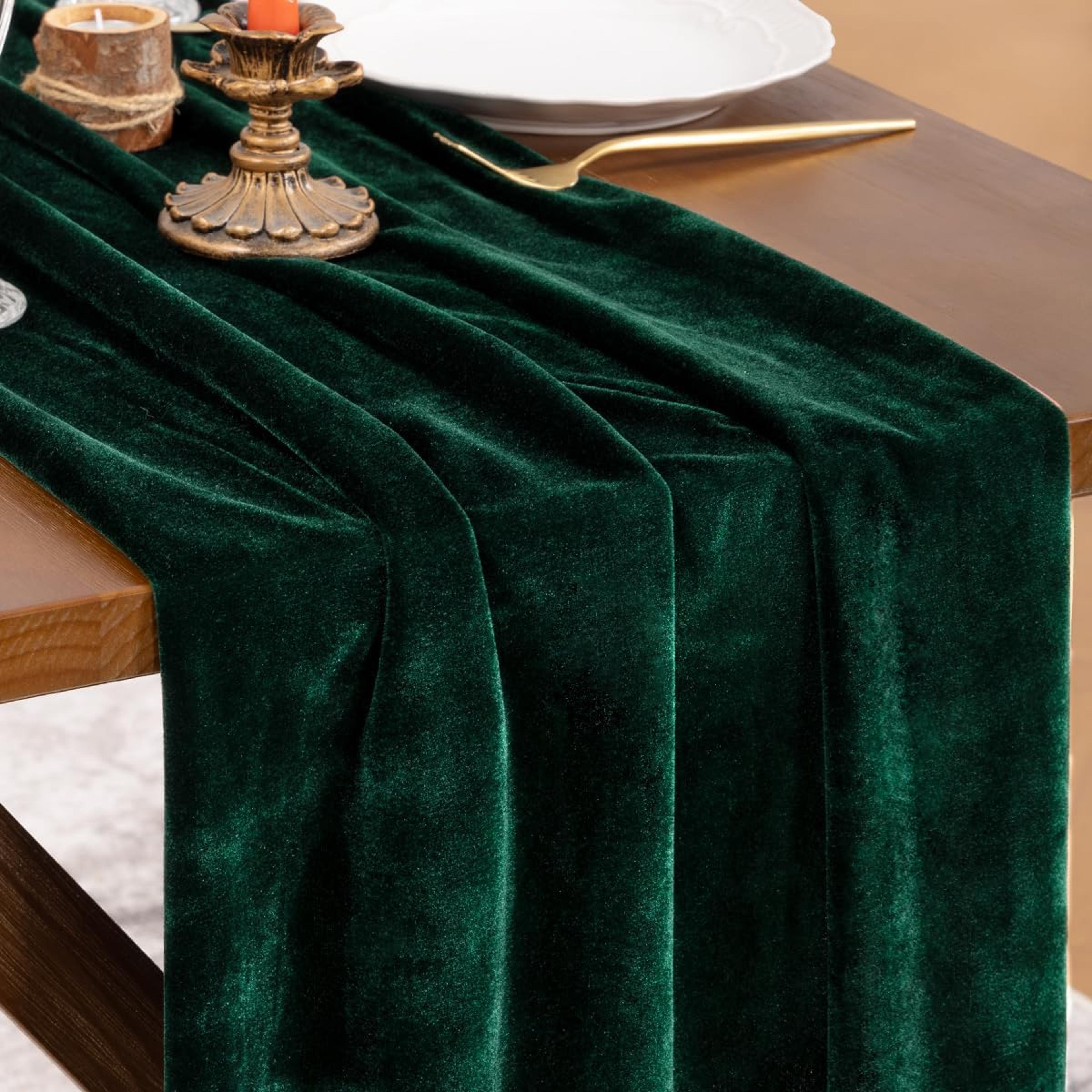 emerald green velvet table runner for weddings christmas and party decor
