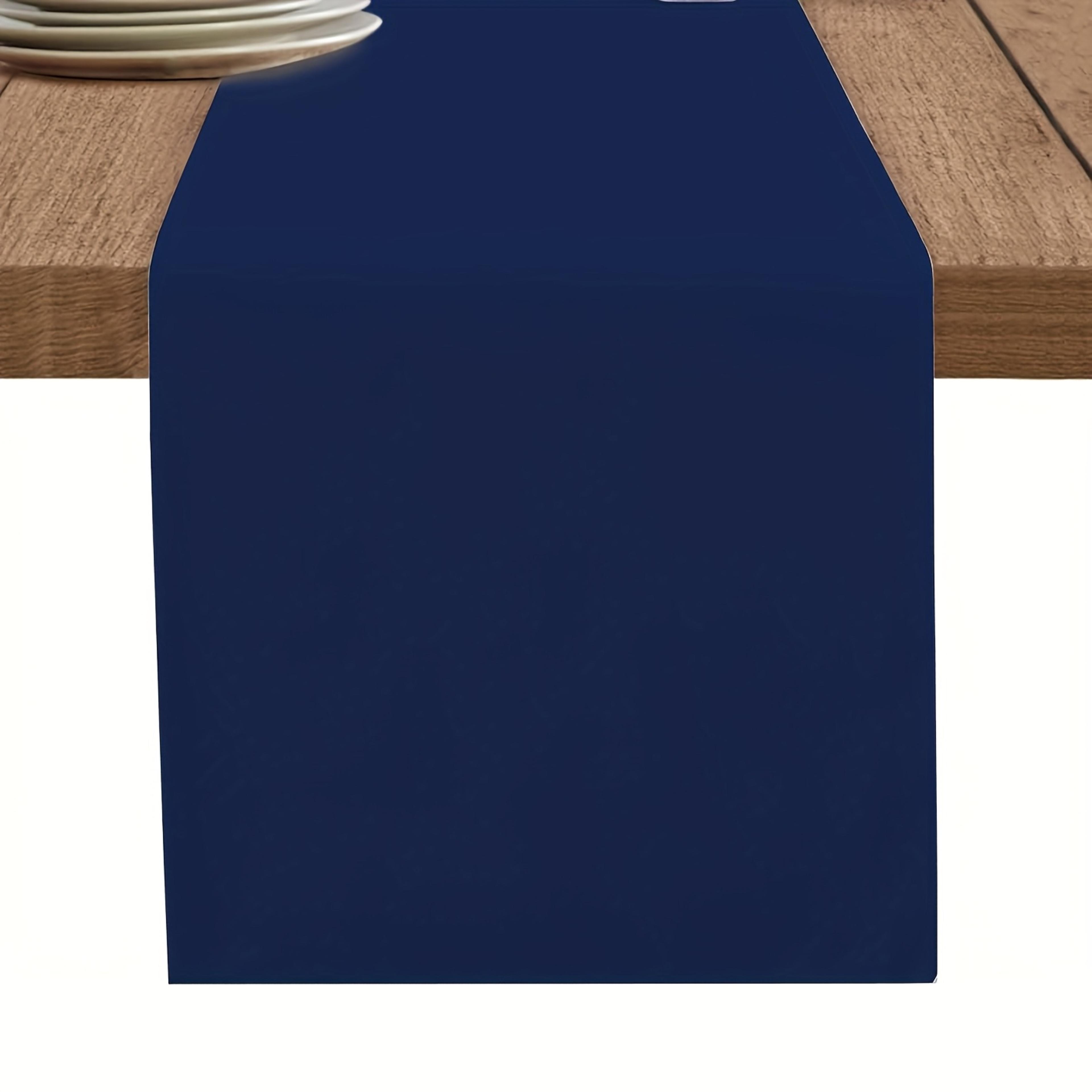 navy blue farmhouse table runner for dining kitchen and anniversary decor