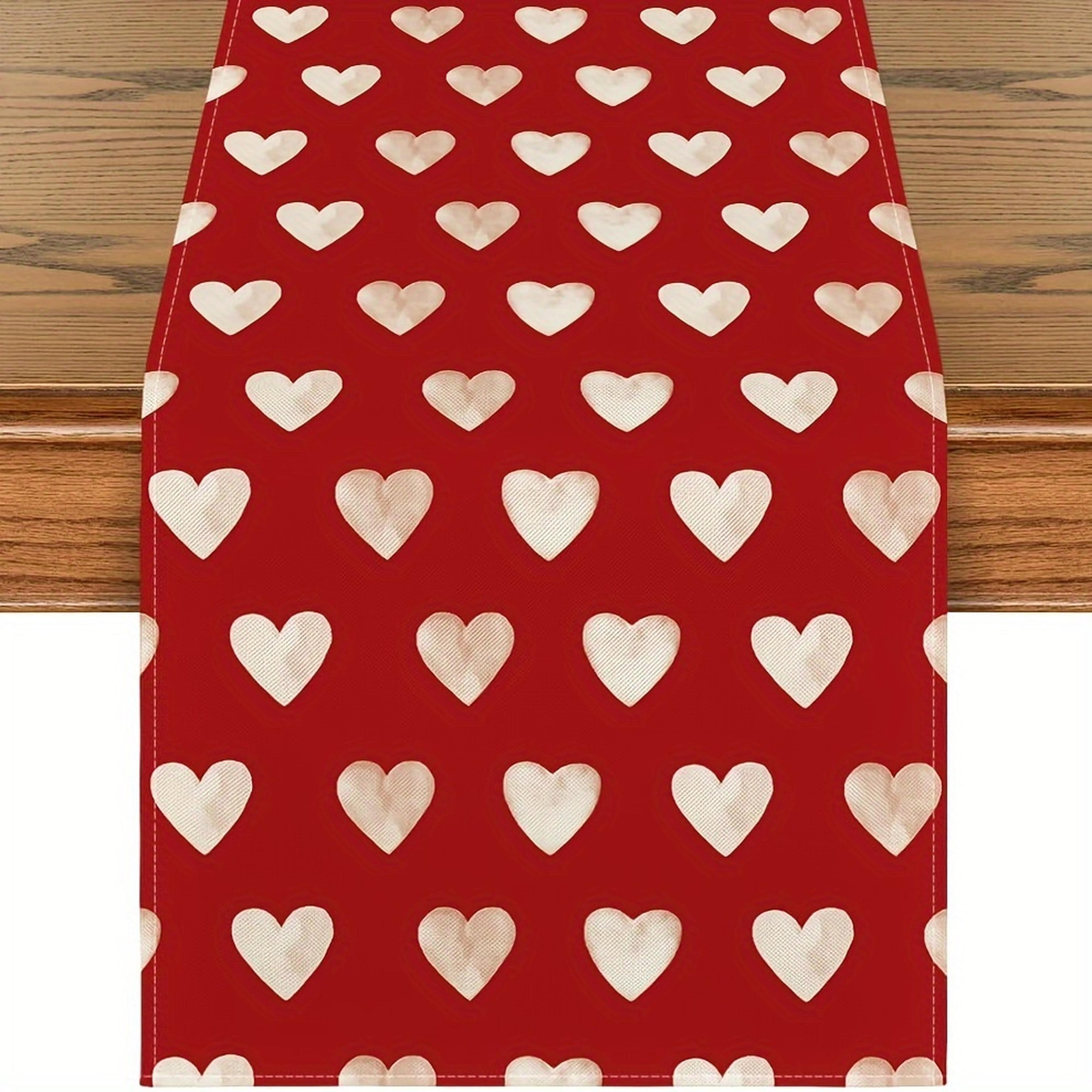 romantic heart table runner valentines day table runner & anniversary table decor for indoor dining settings