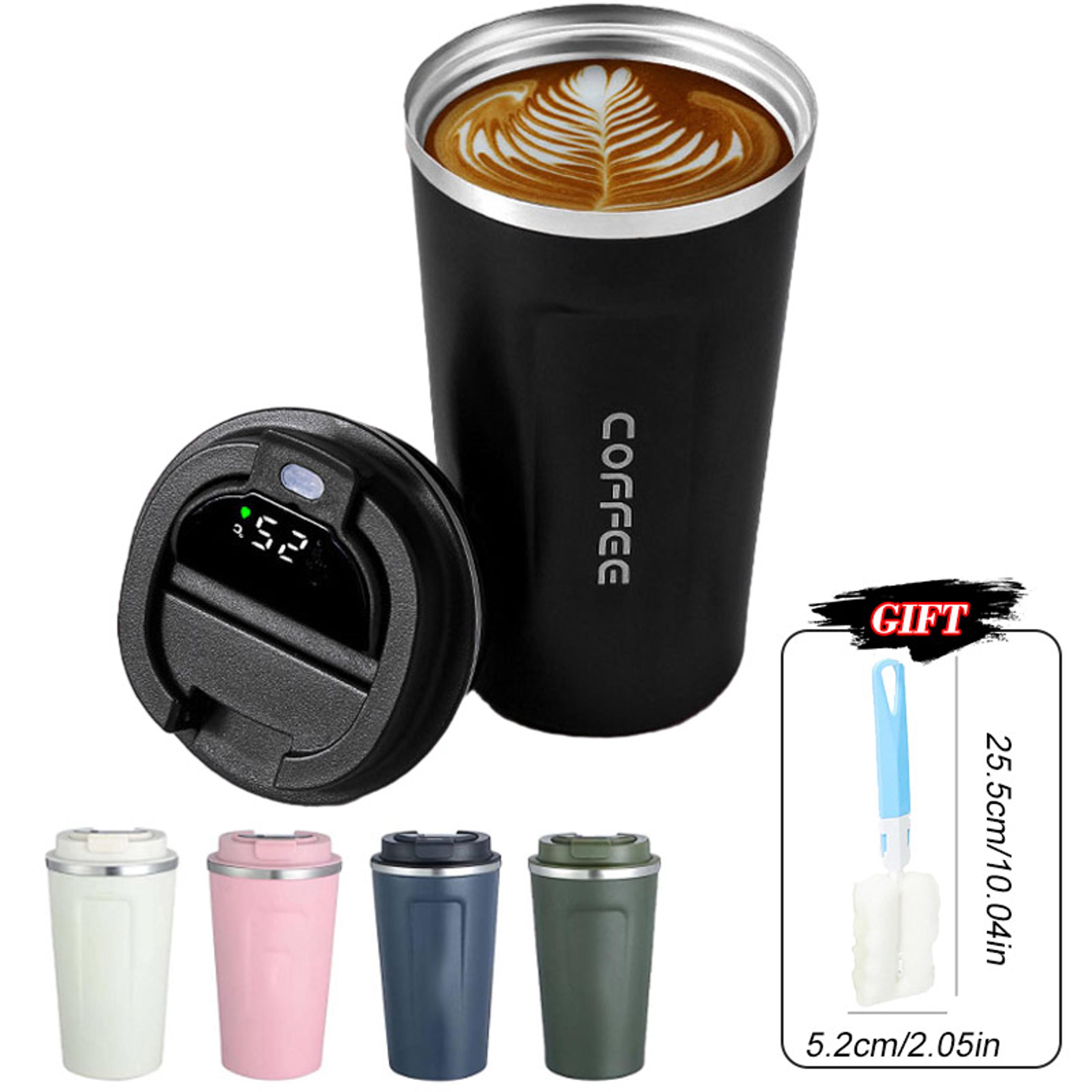 smart tempguard portable stainless steel travel mug with intelligent led temperature display