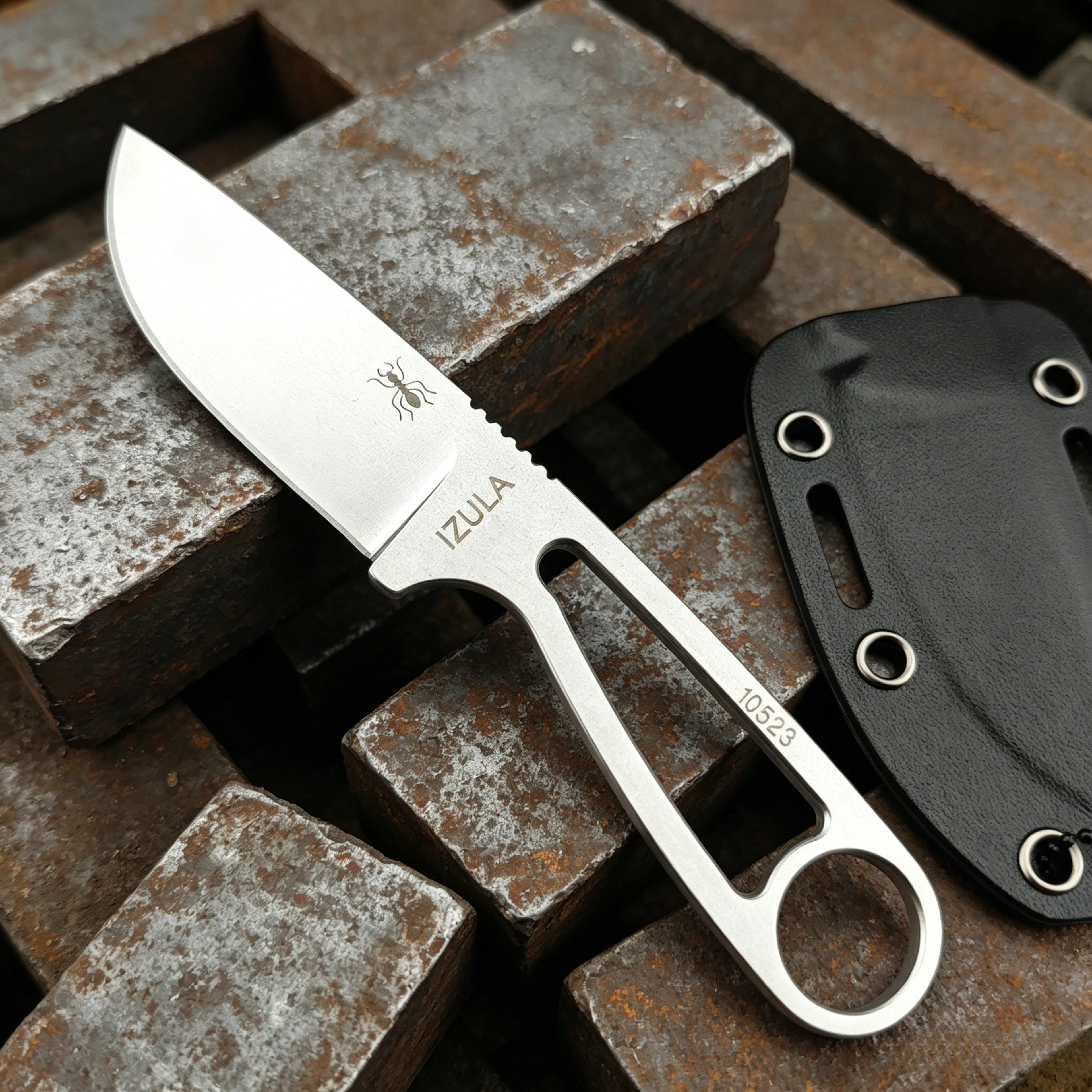 fixed blade knife with kydex sheath for camping and fishing
