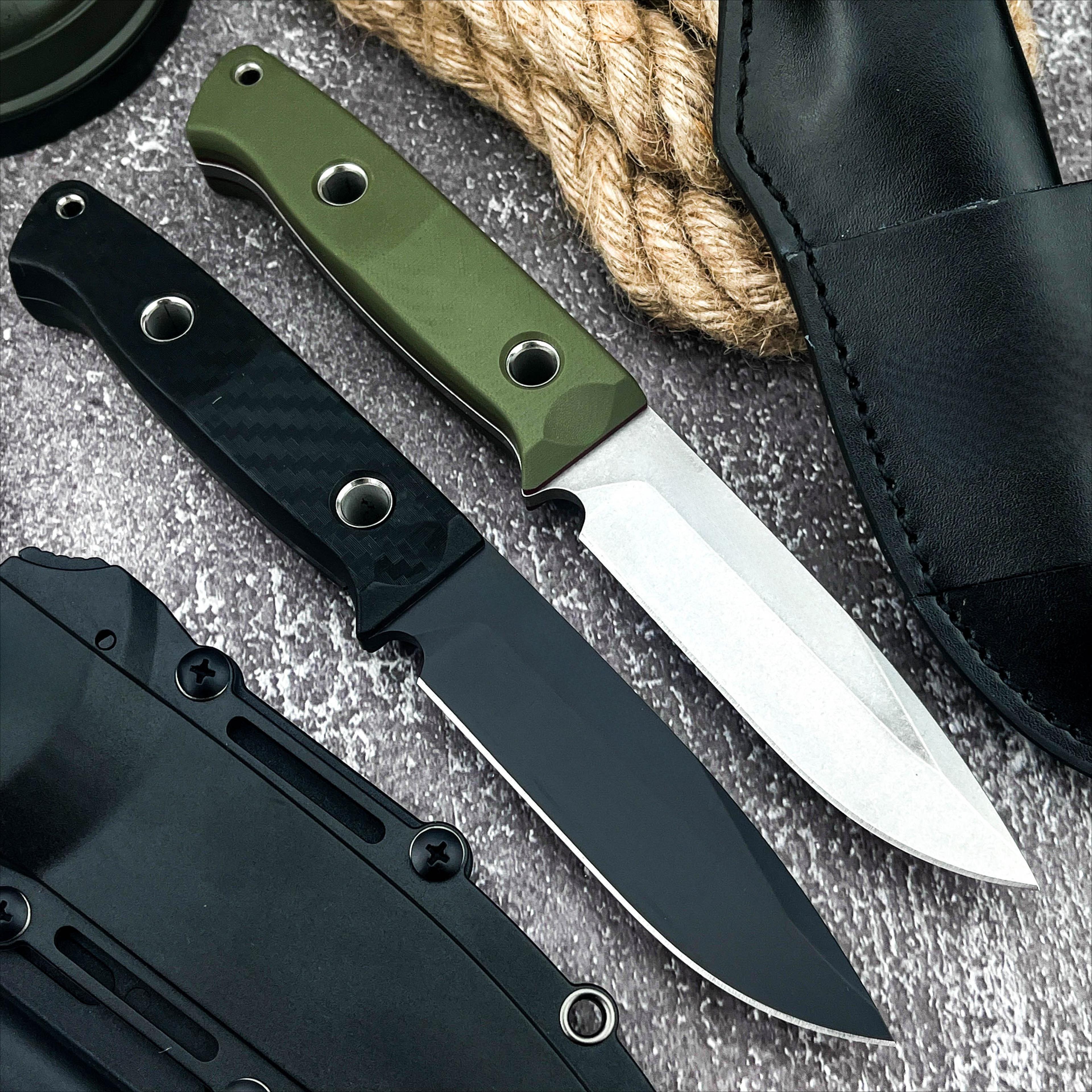 portable fixed blade knife with belt clip for camping and outdoor utility
