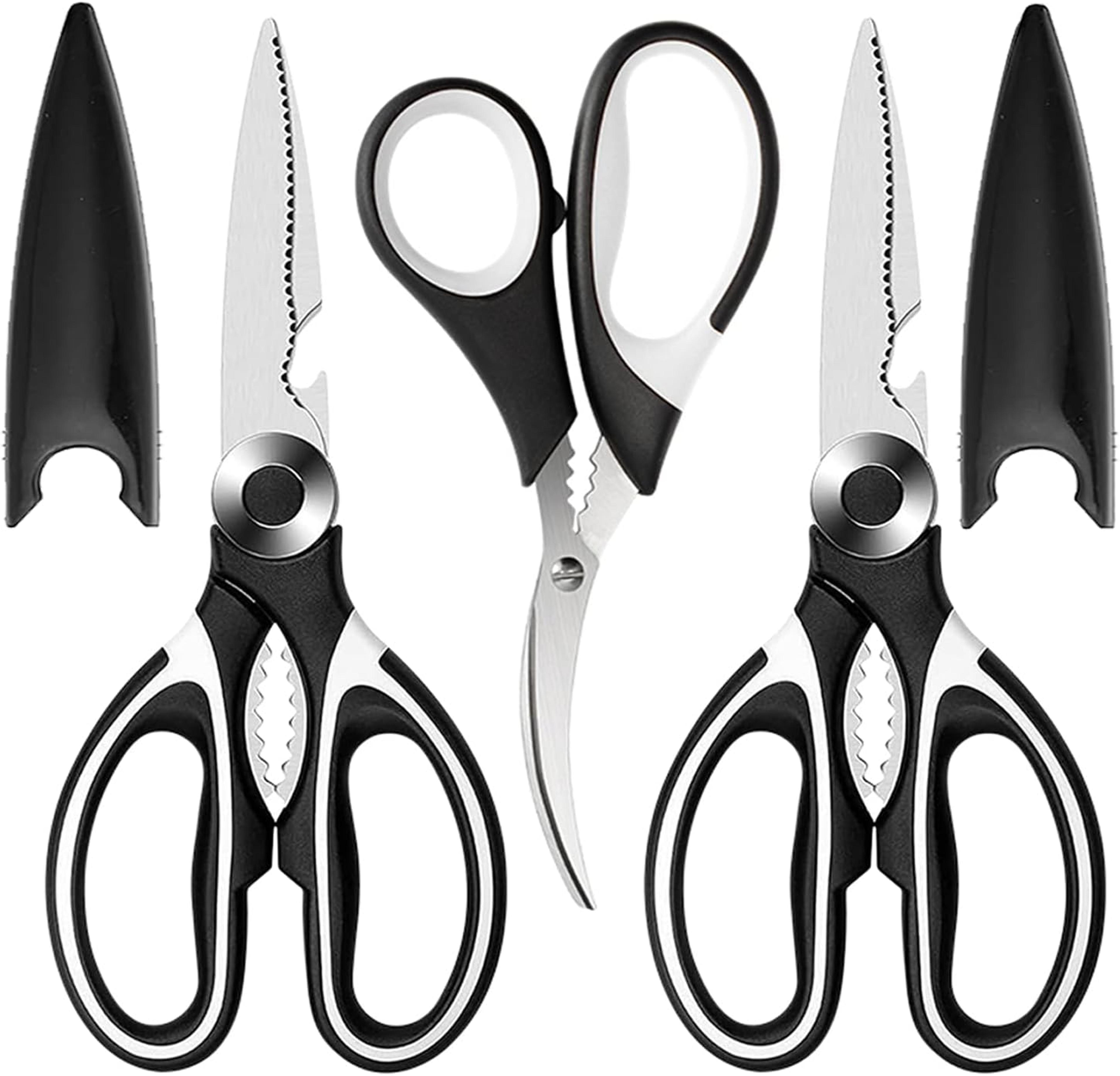 premium stainless steel kitchen shears heavy duty kitchen shears set for meat, poultry & food prep