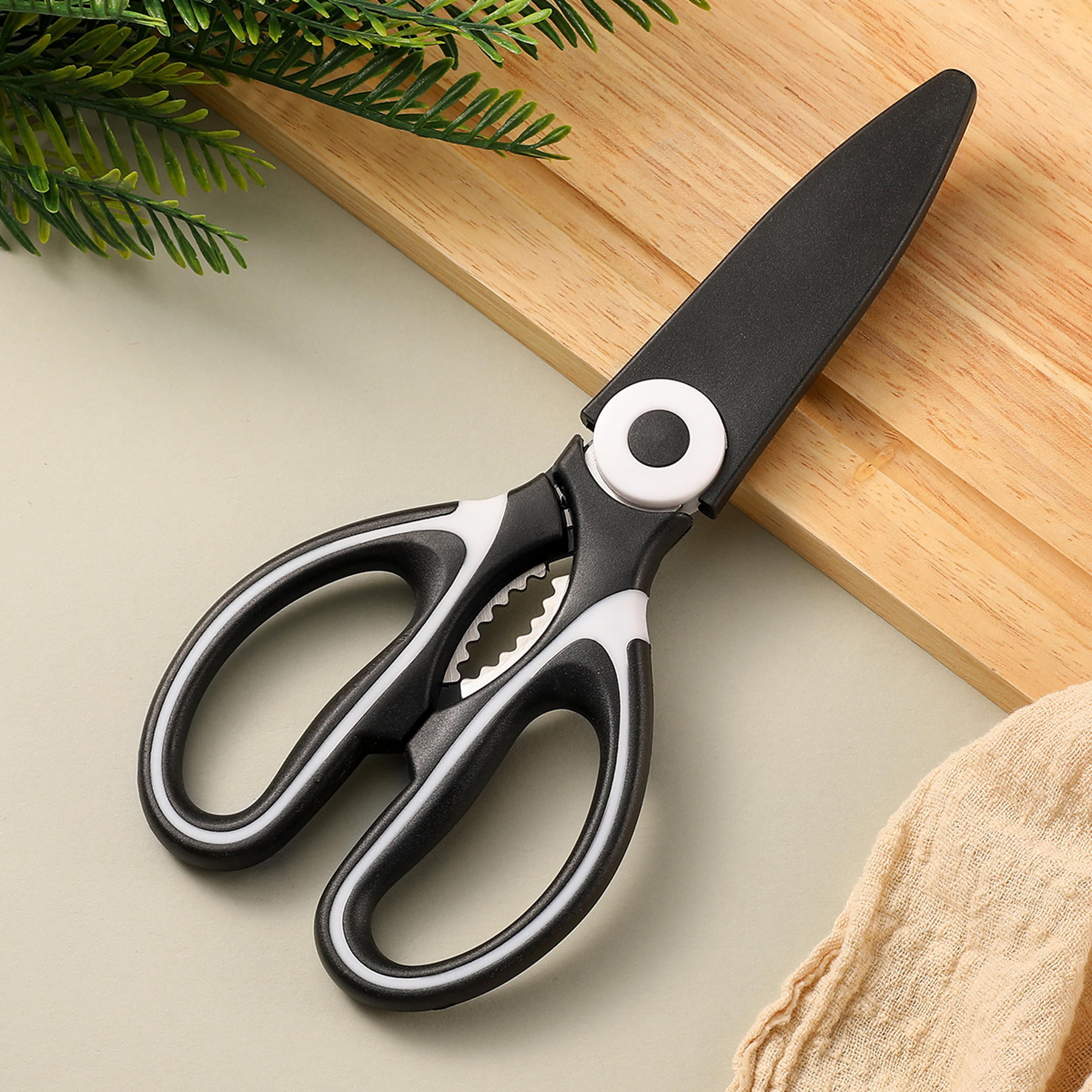 heavy duty multipurpose kitchen scissors with ergonomic grip