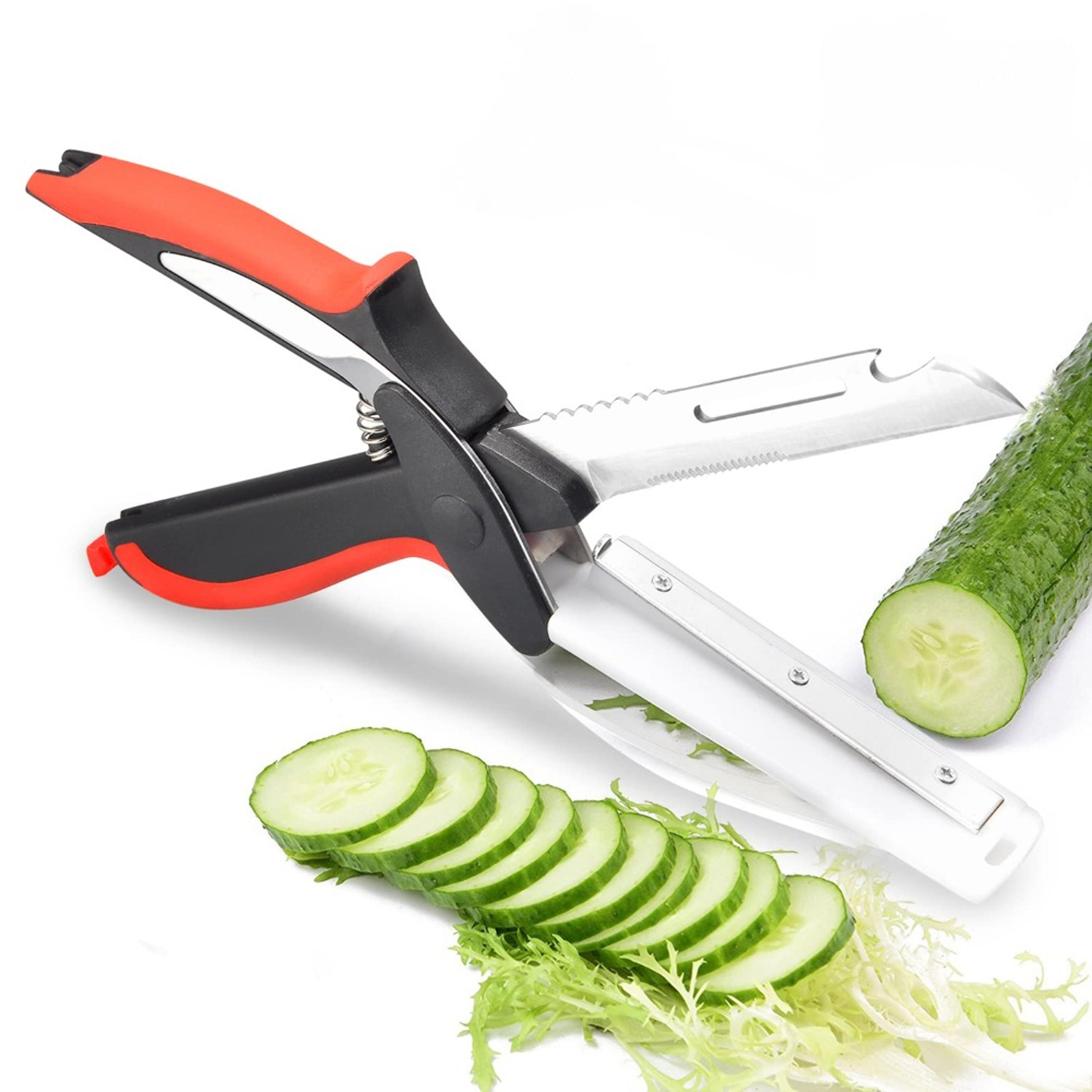 vegetable scissors with cutting board for fast food prep