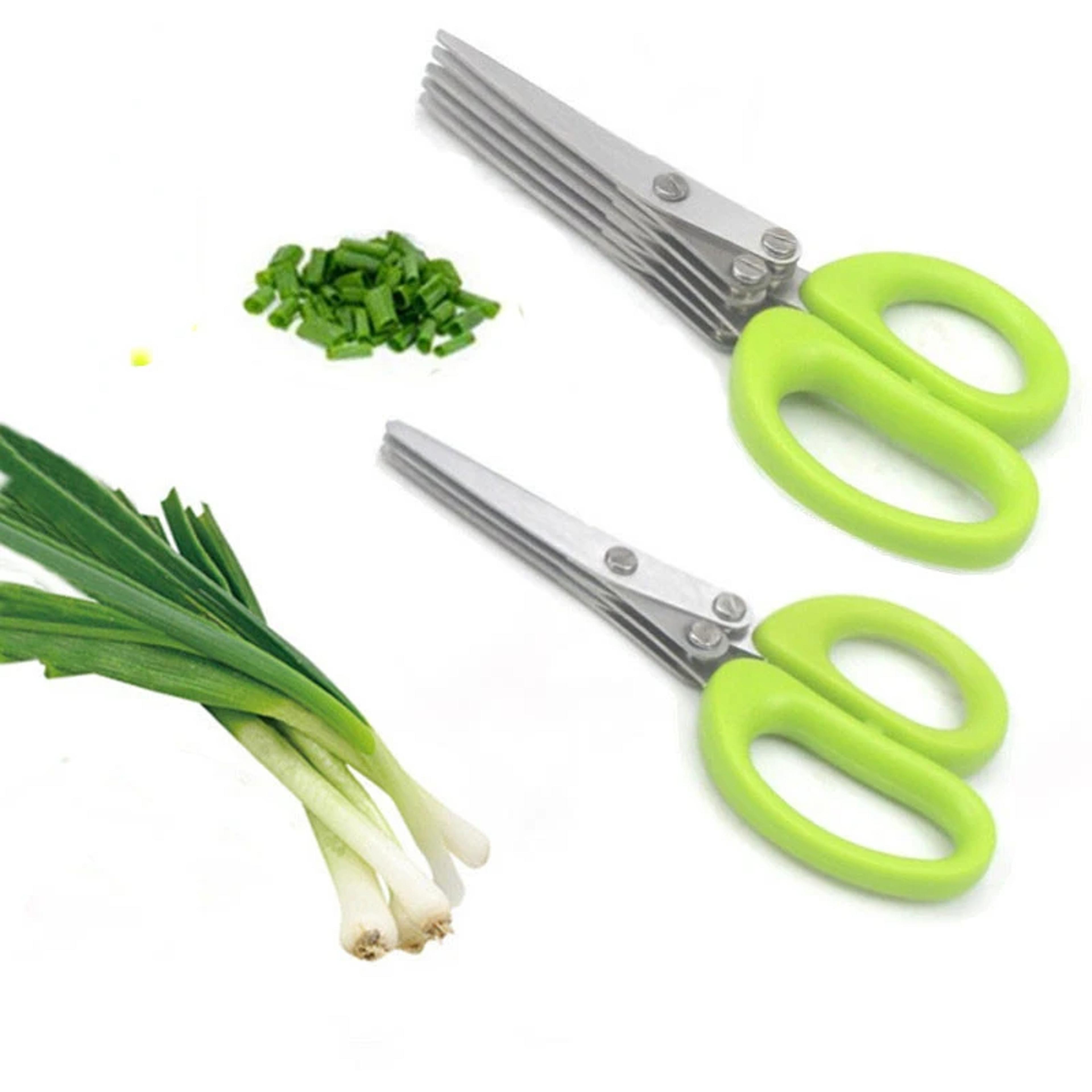 multi layer herb scissors stainless steel scallion cutter for fast kitchen prep