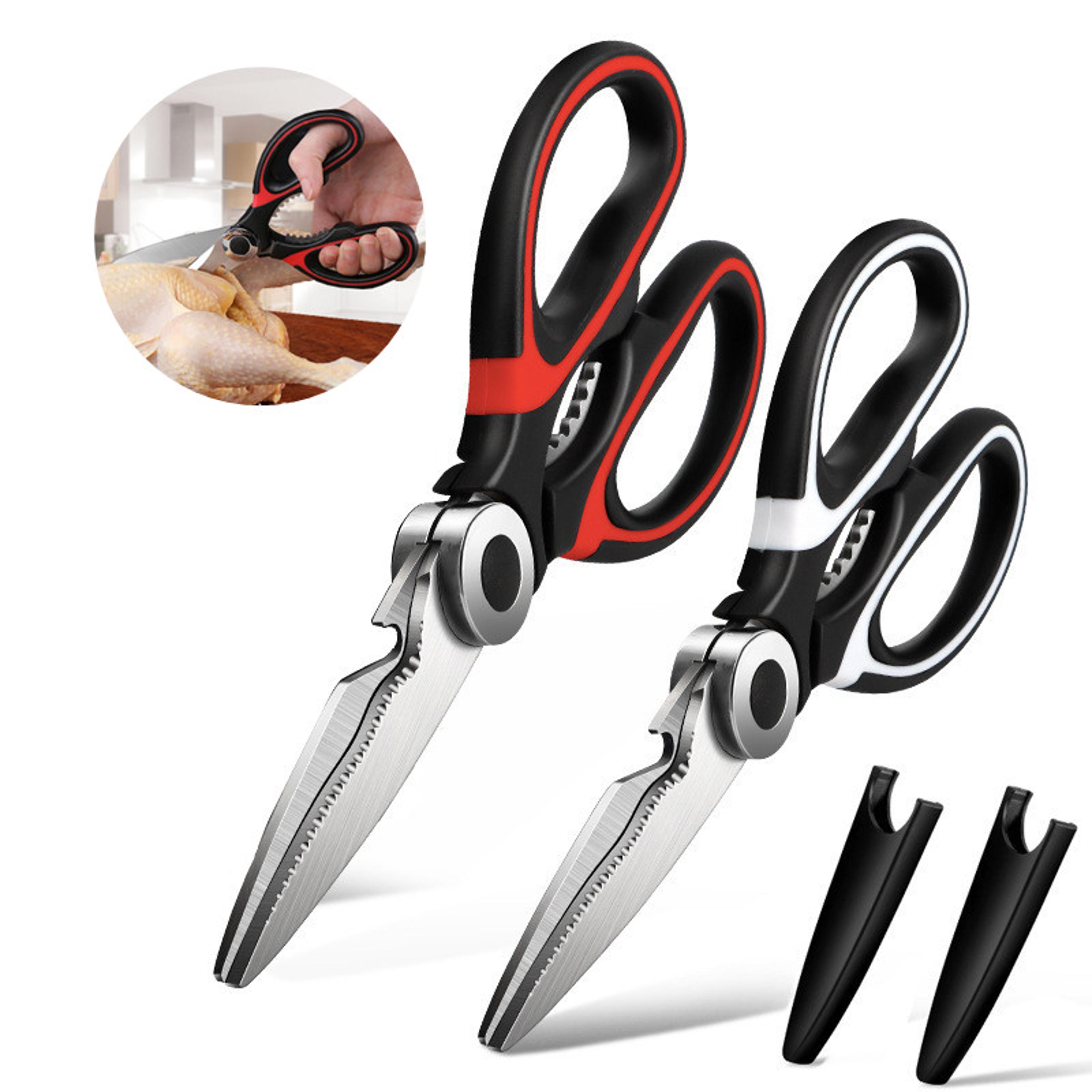 multipurpose kitchen shears heavy duty stainless steel meat and poultry shears with protective cover