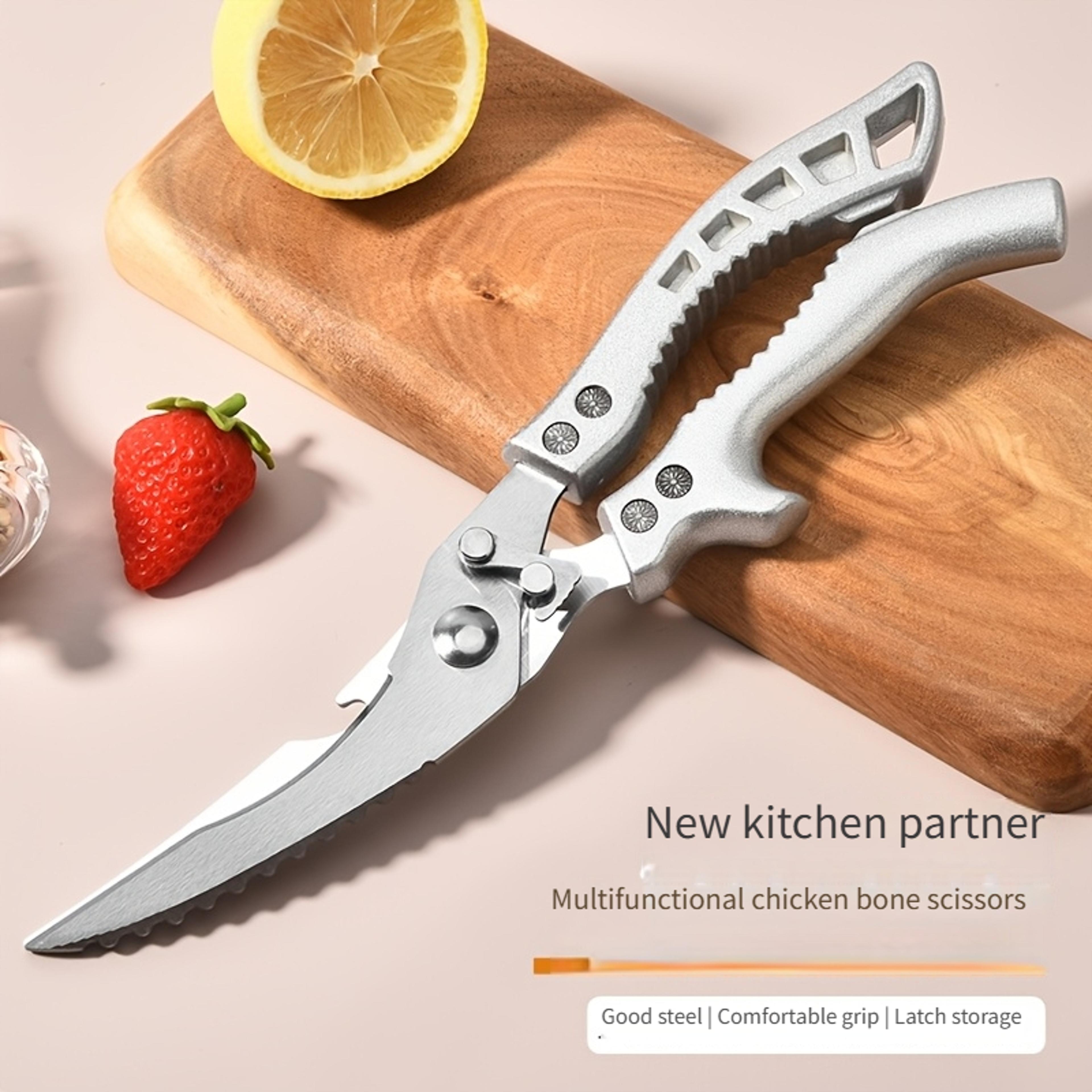 heavy duty stainless steel kitchen shears professional poultry & bone cutting scissors