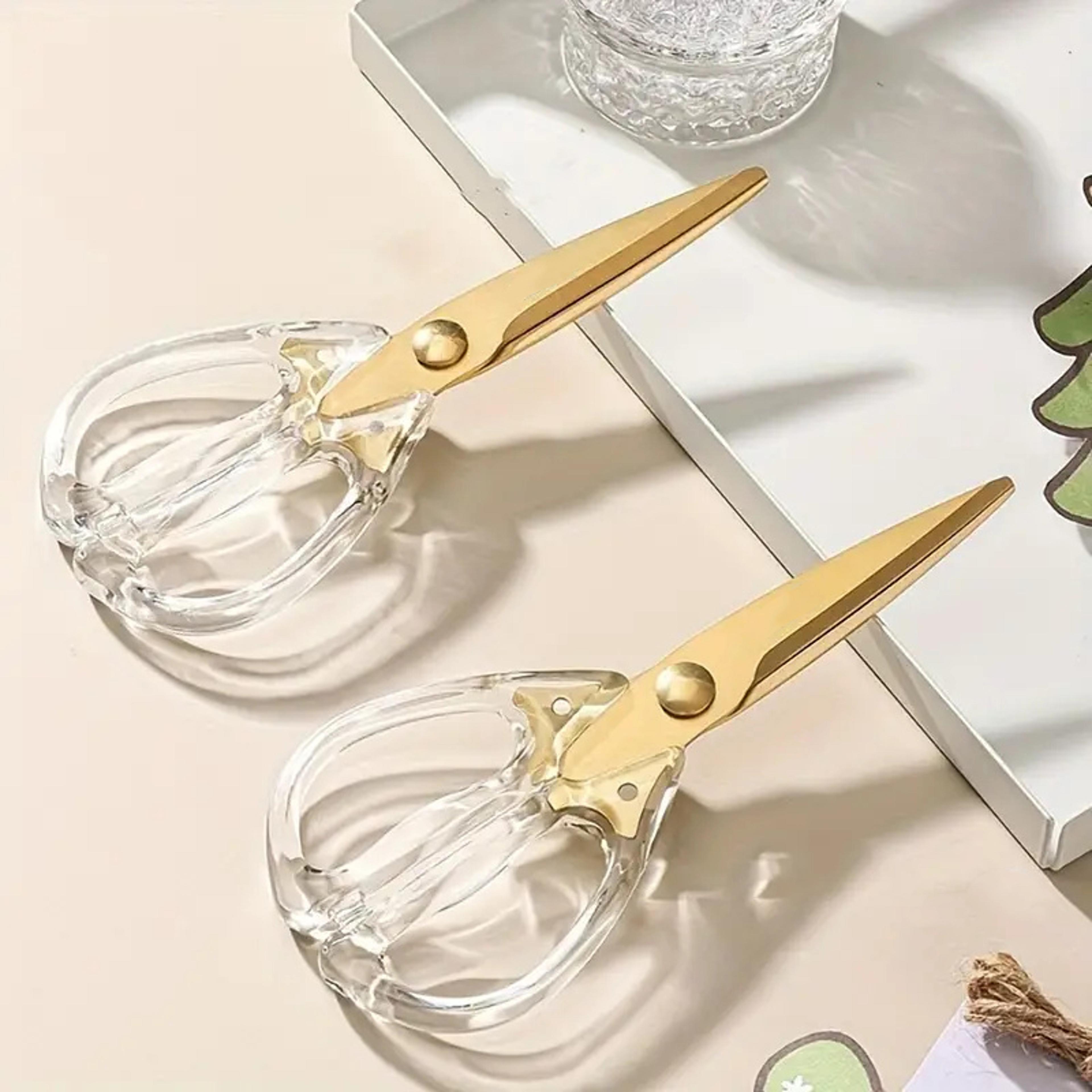 multi purpose kitchen scissors with clear ergonomic handle