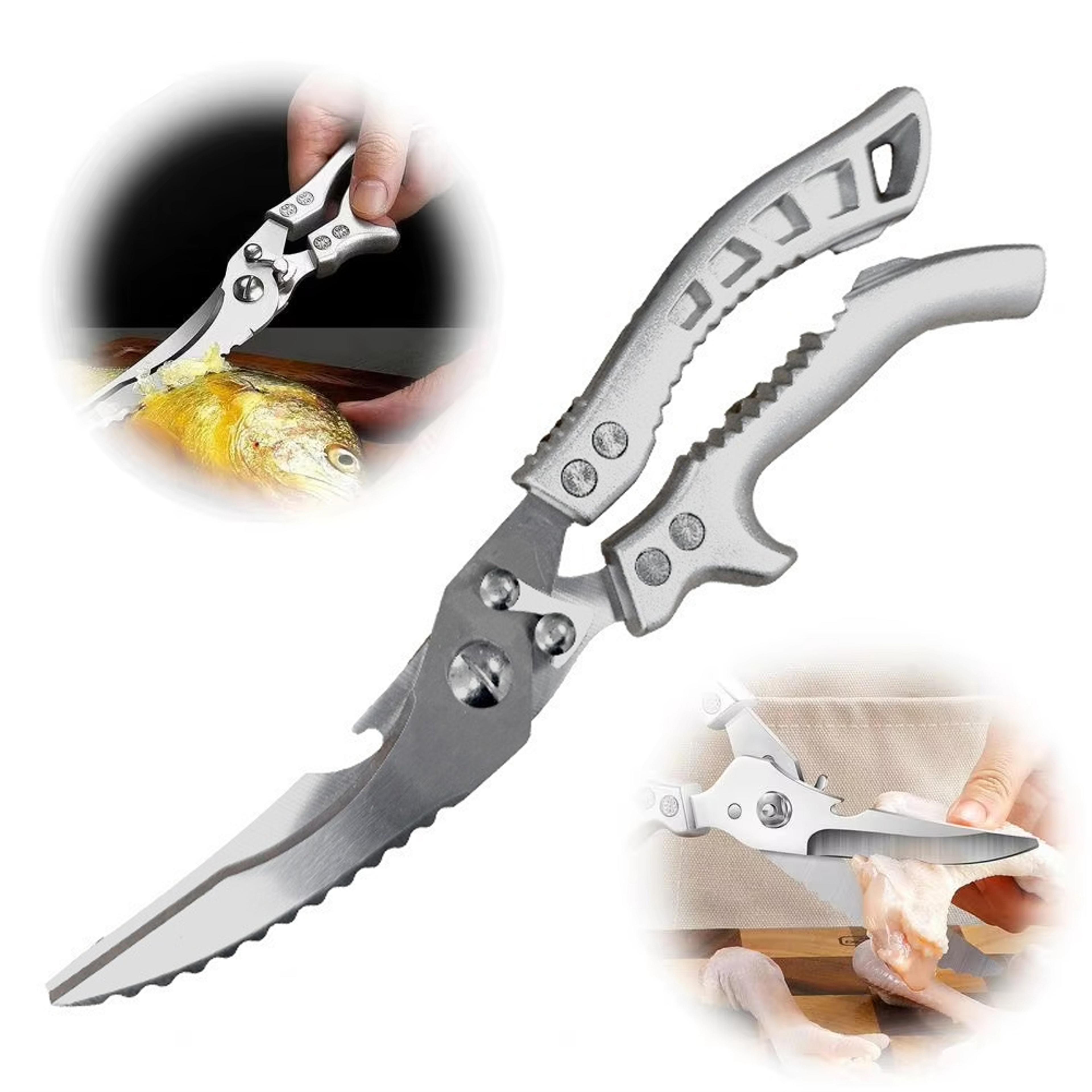 premium spring loaded stainless steel poultry scissors