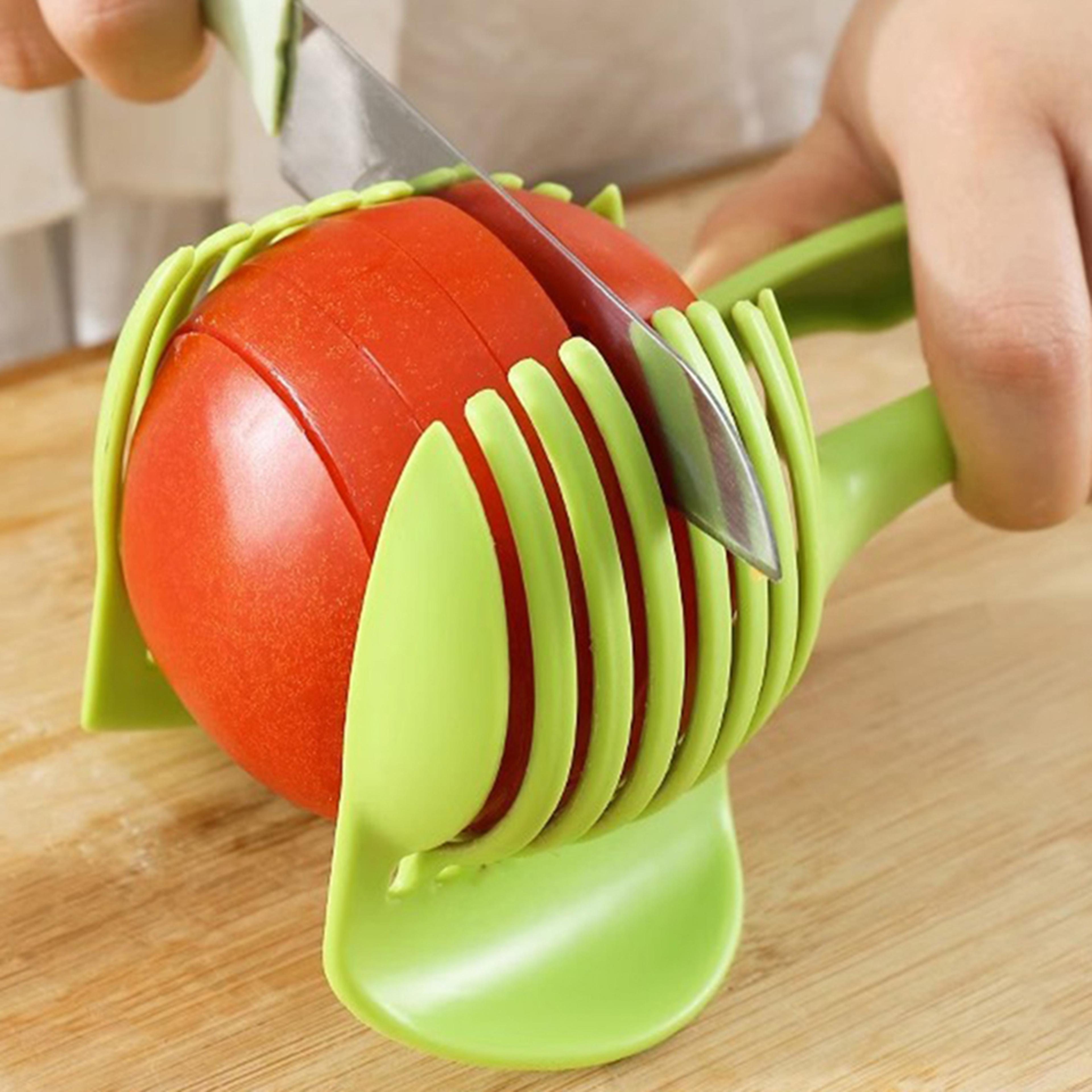 easy grip lemon slicer and tomato vegetable cutter for quick, even kitchen prep