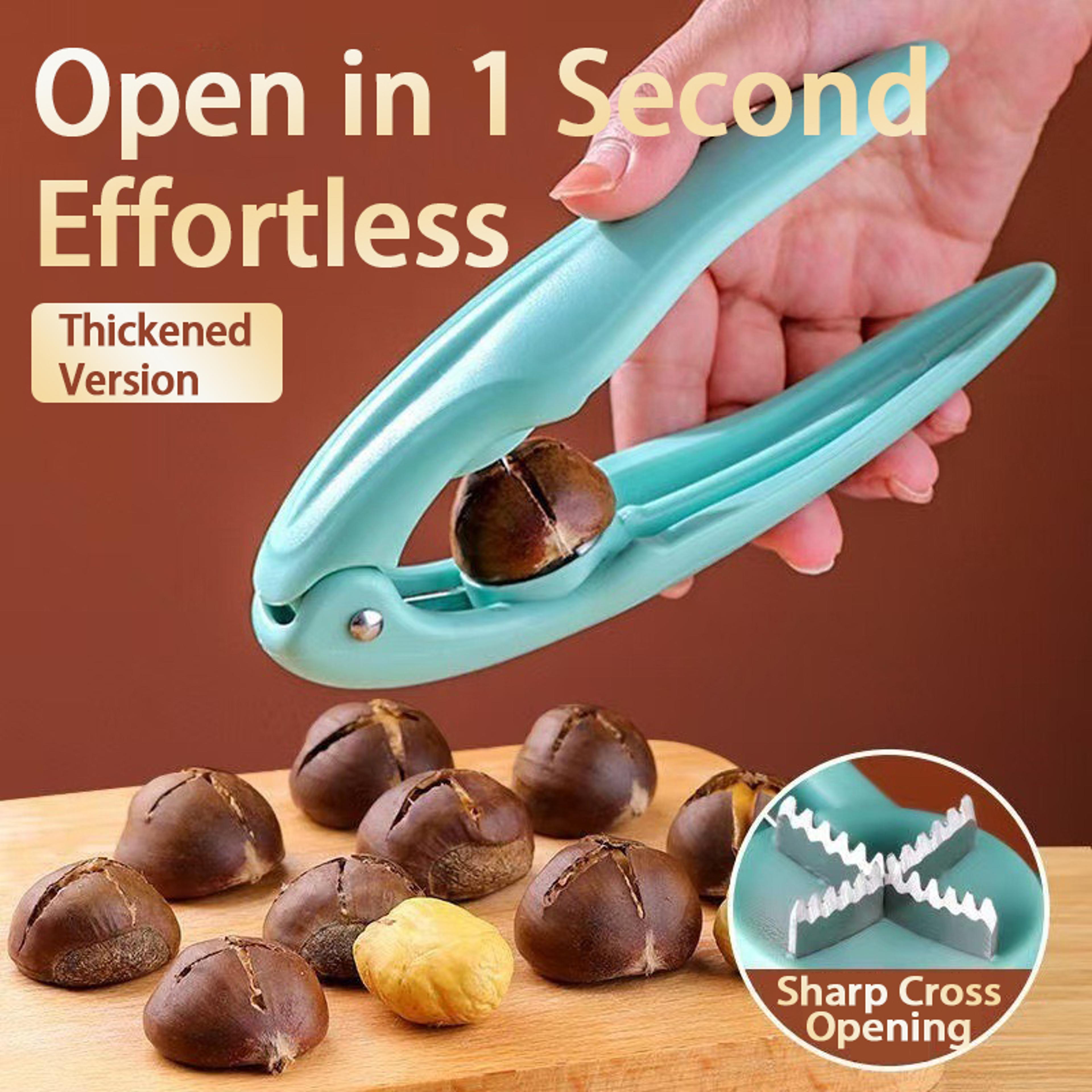 cross cut chestnut opener and nut cracker tool for walnuts