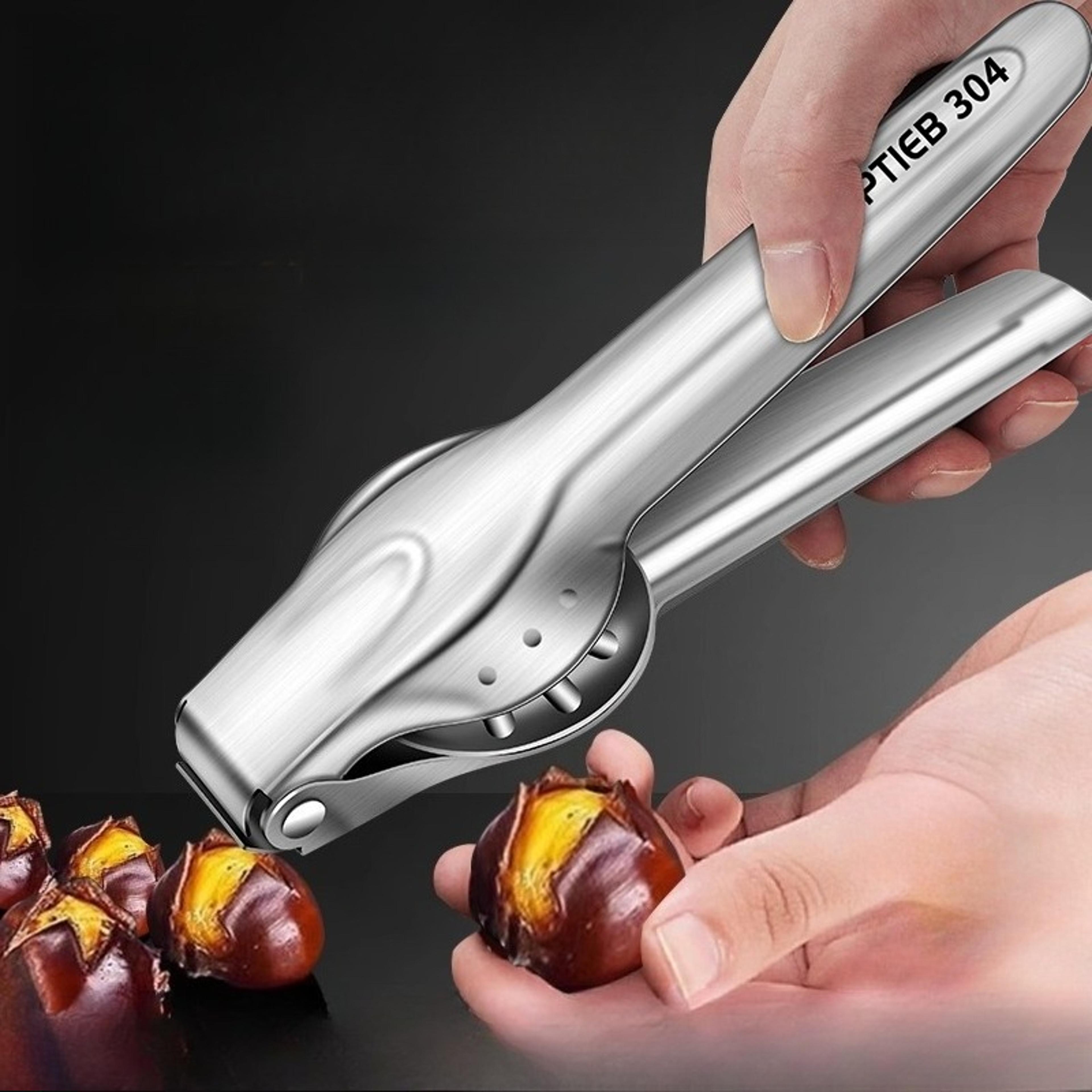 premium chestnut & walnut cracker tool heavy duty stainless steel nut shelling opener