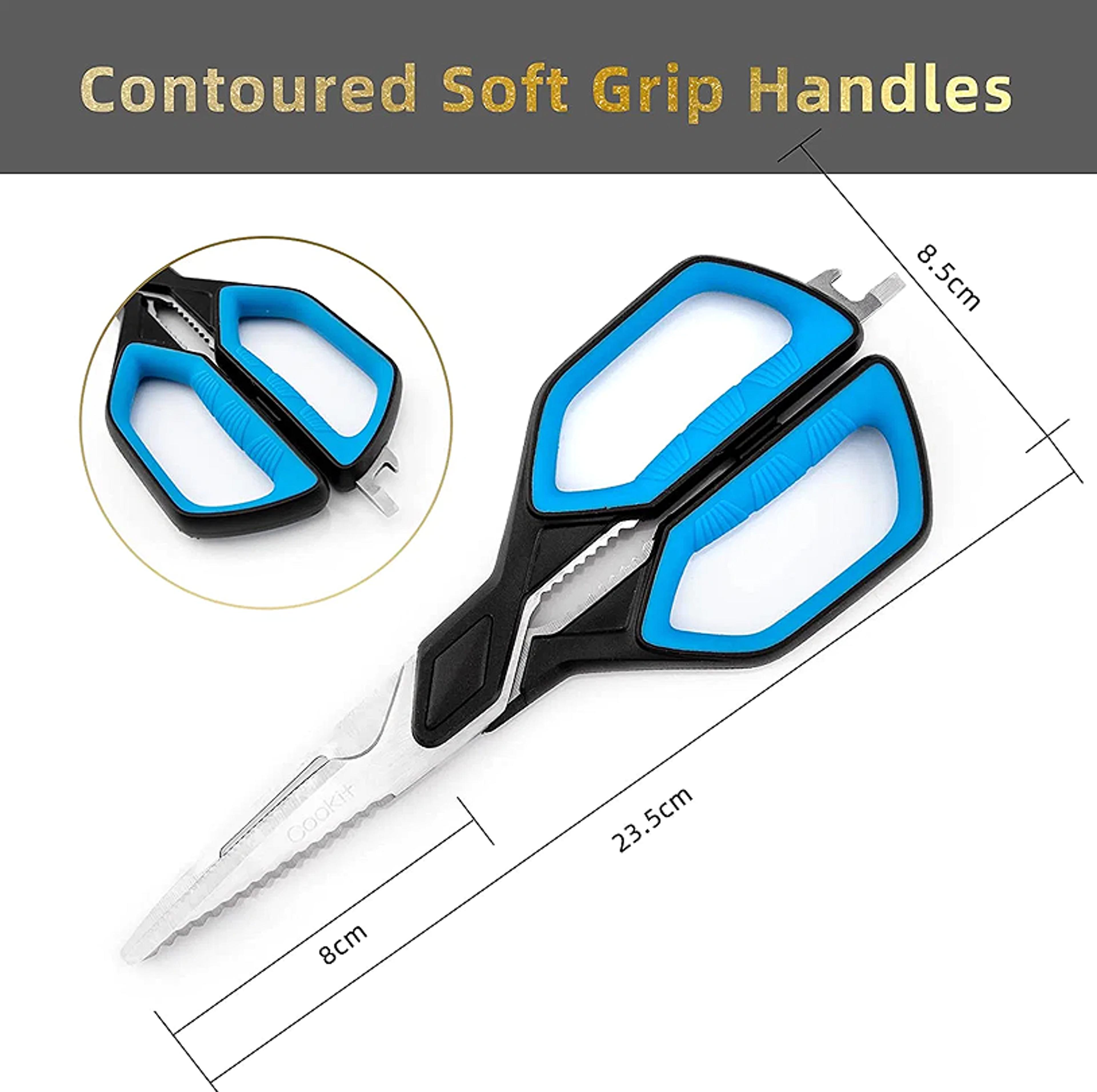 premium heavy duty stainless steel chef & kitchen shears multi function utility food shears