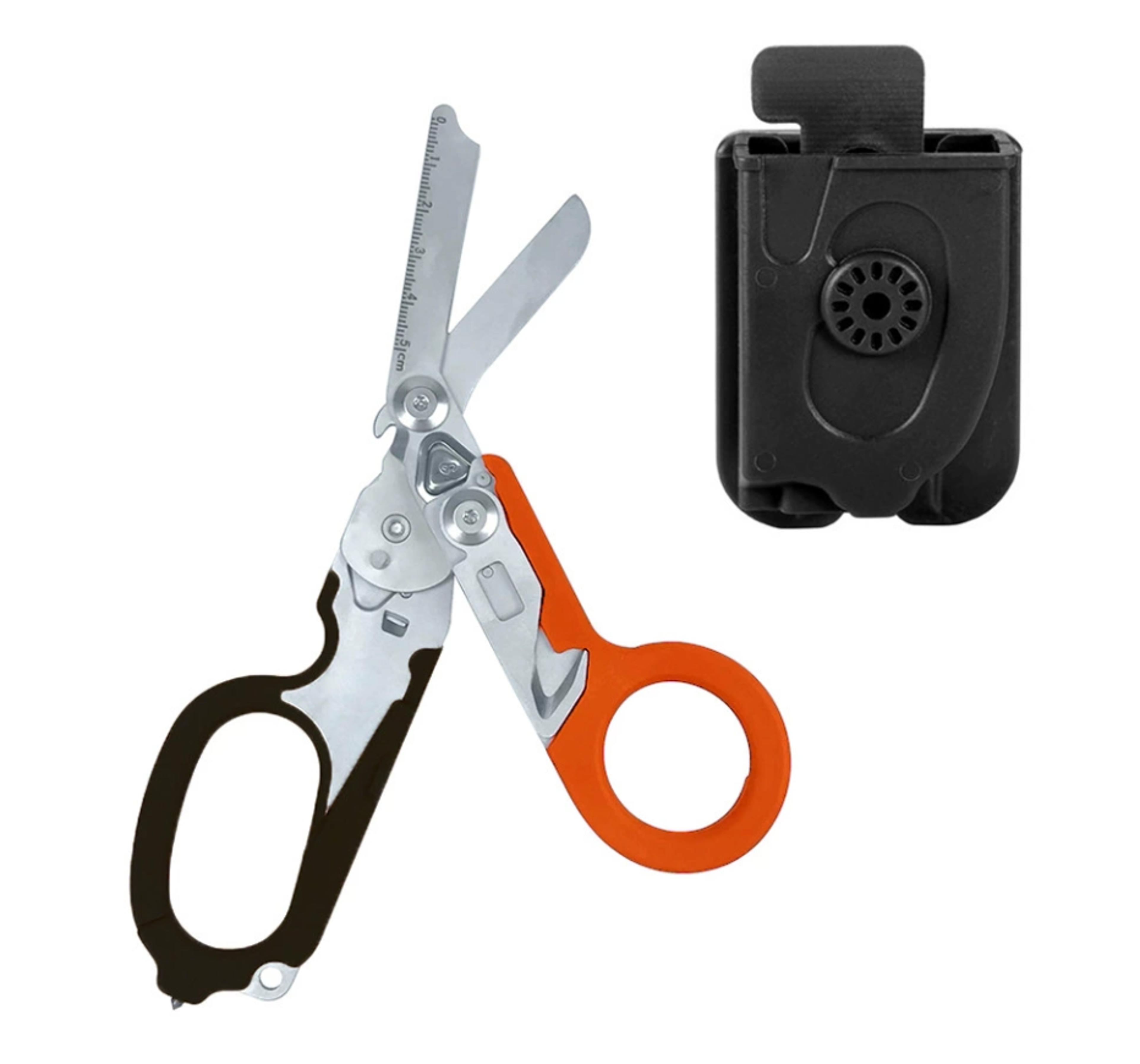 tactical emergency response shears & trauma scissors multifunction rescue tool with strap cutter, glass breaker