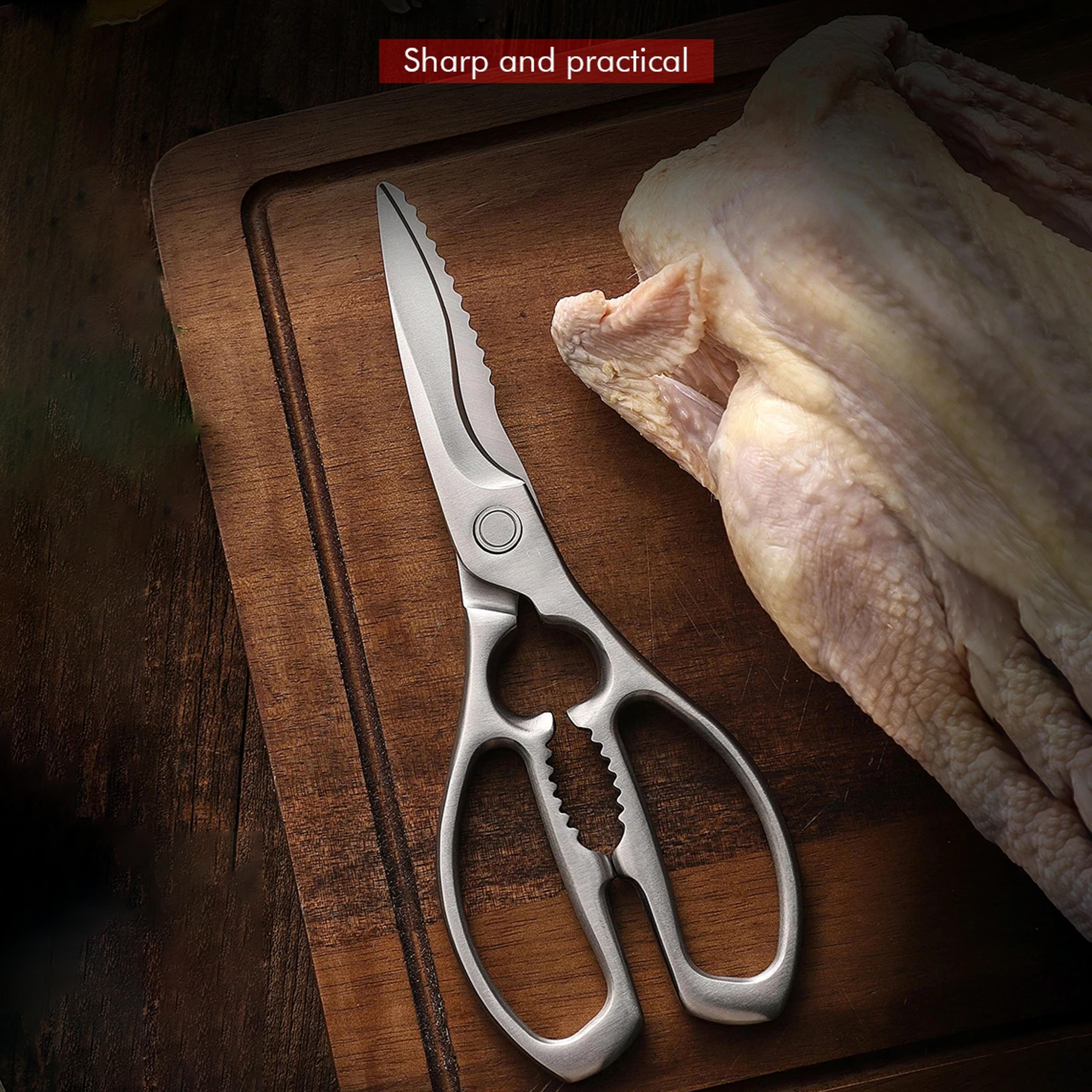 premium stainless steel kitchen shears heavy duty poultry & meat cutting scissors