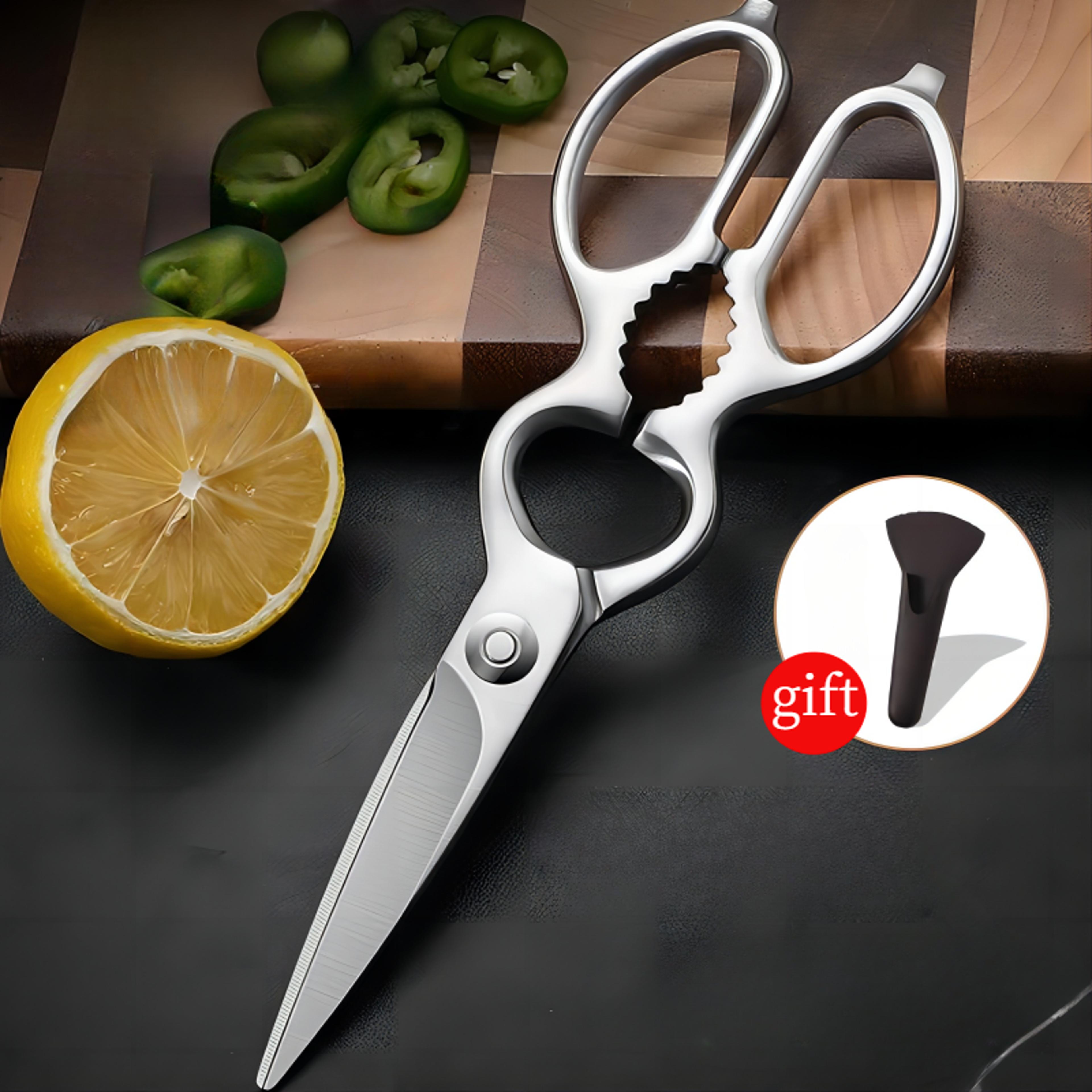 heavy duty stainless steel kitchen scissors for poultry, meat, fish & chicken