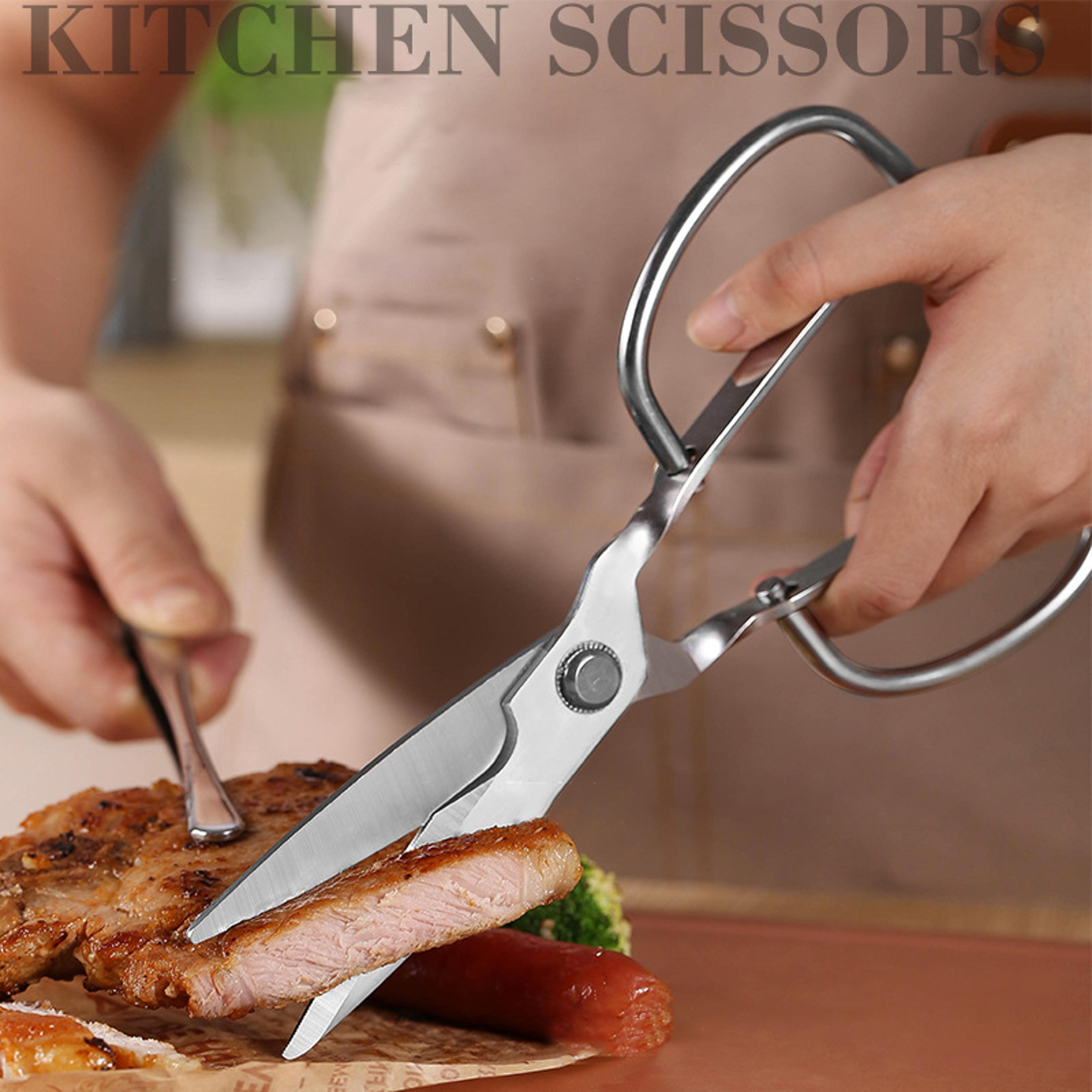 detachable stainless steel kitchen scissors for food prep, bbq, meat & poultry