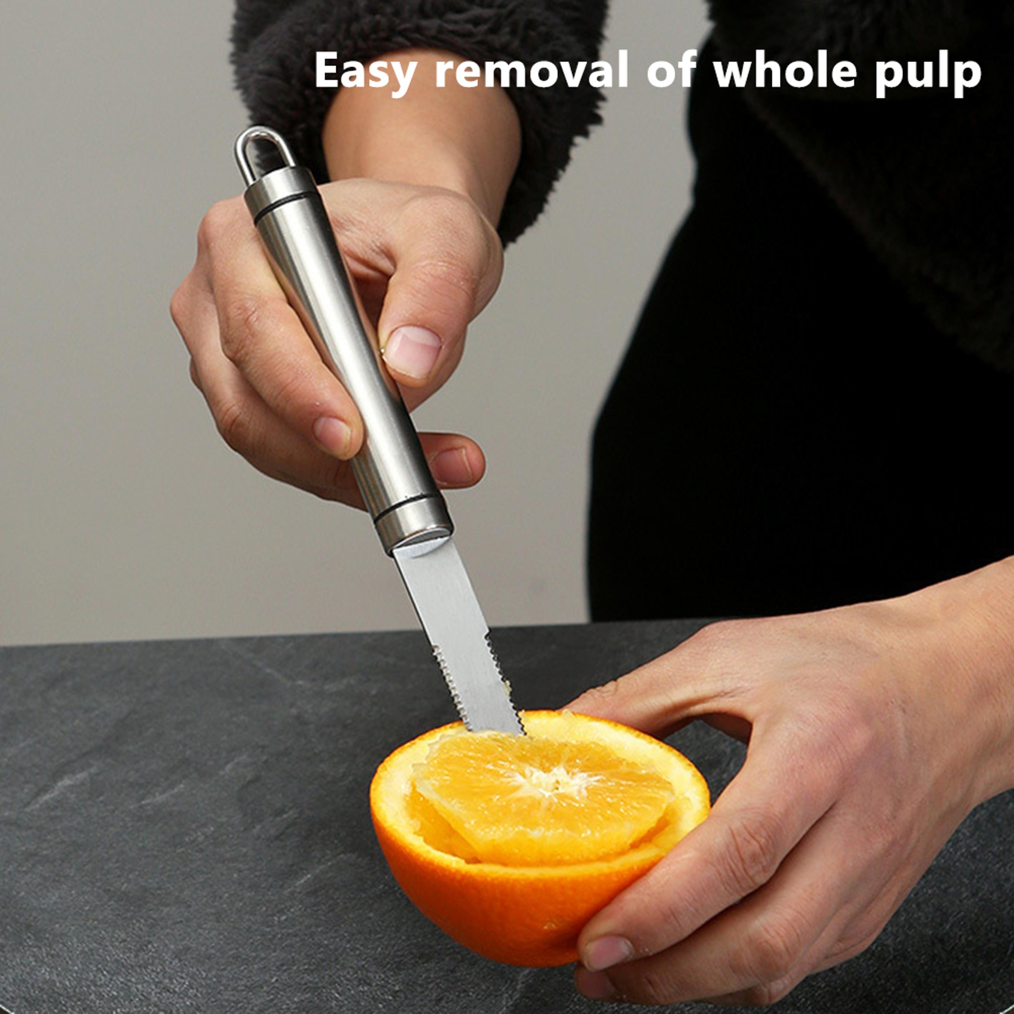 premium stainless steel citrus peeler & grapefruit cutter for easy, mess free fruit prep