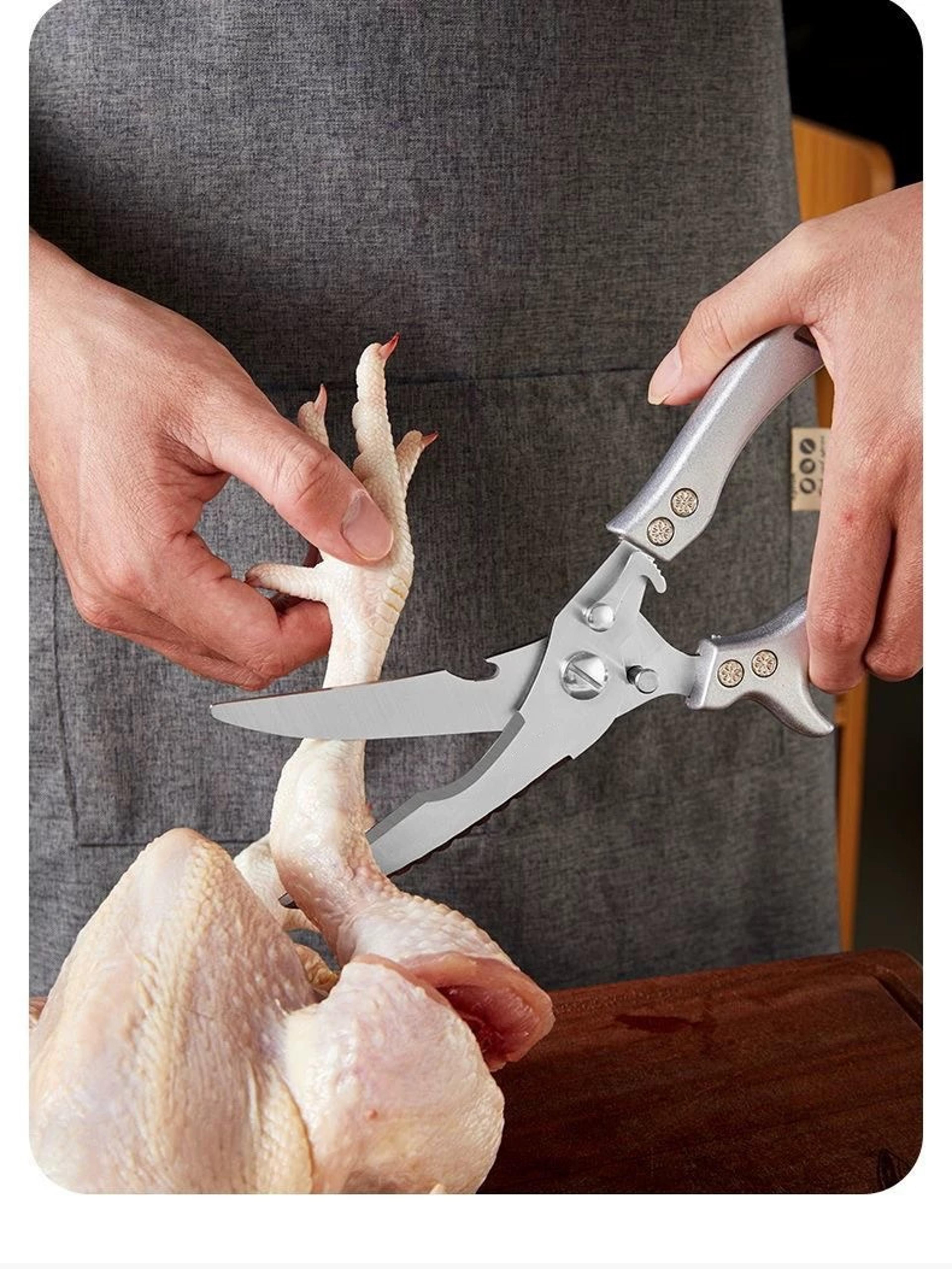 heavy duty kitchen shears for bone, poultry & seafood cutting