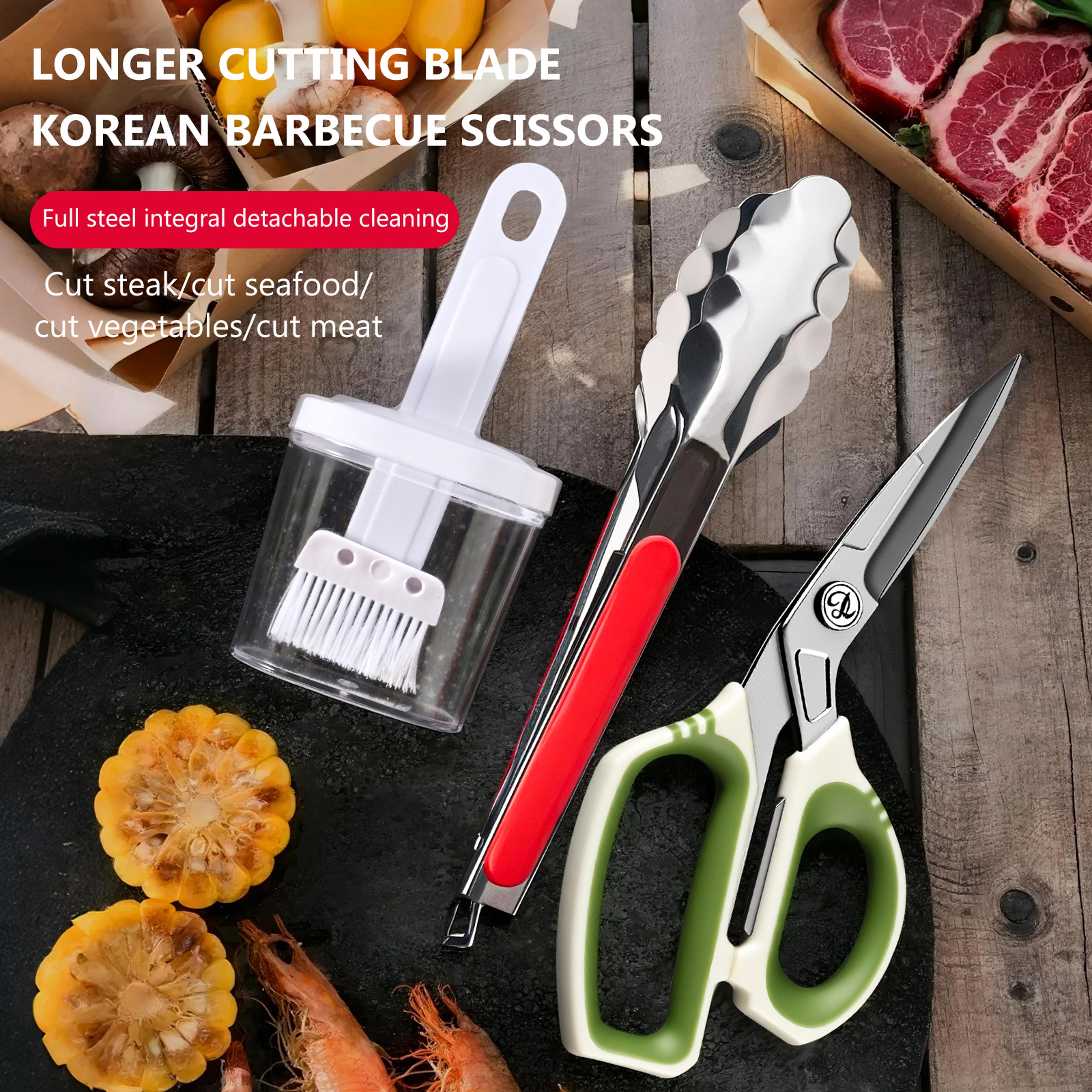 precisioncut stainless steel kitchen shears set kitchen scissors for meat, herbs & bbq prep