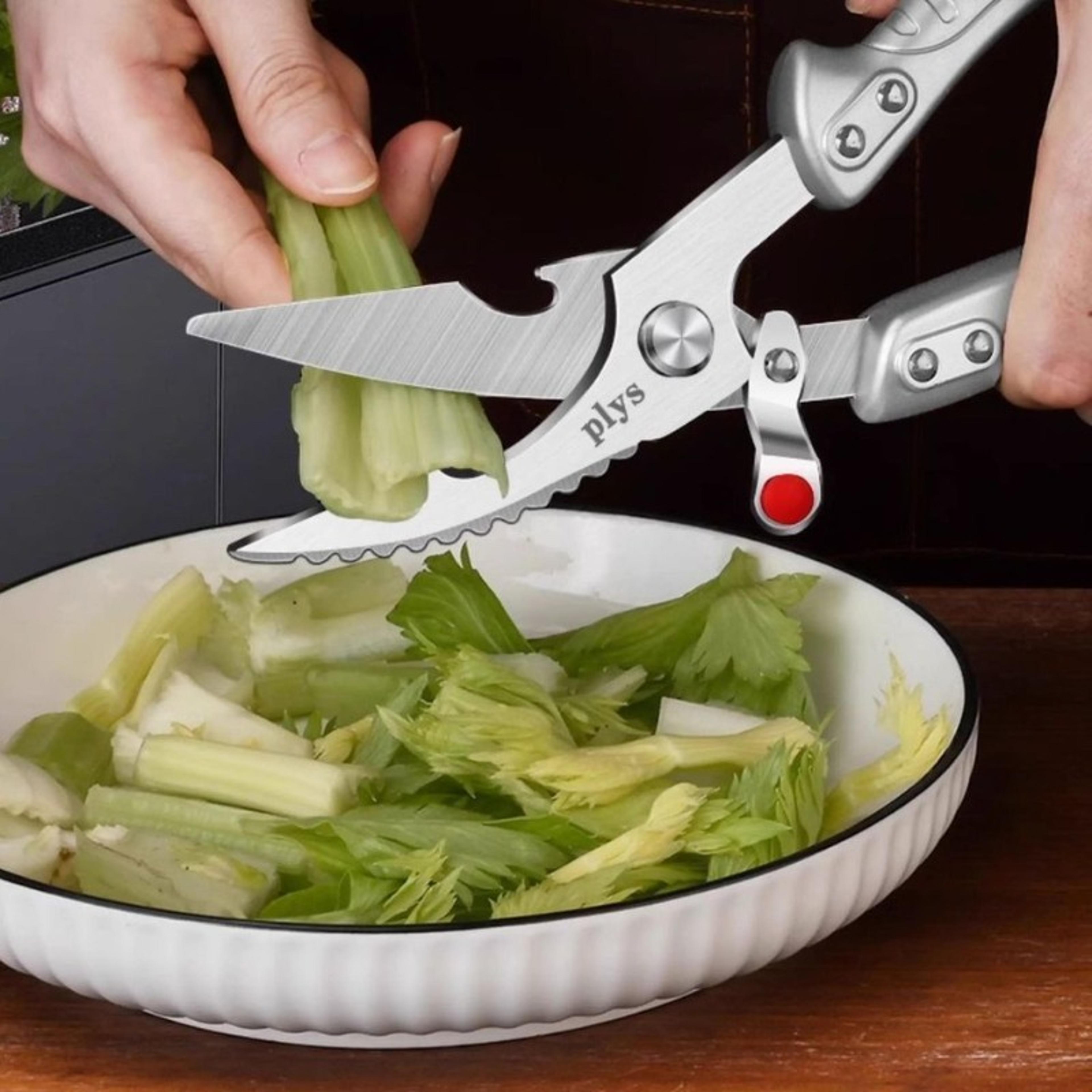 heavy duty kitchen scissors for poultry, fish & bone cutting stainless steel poultry shears