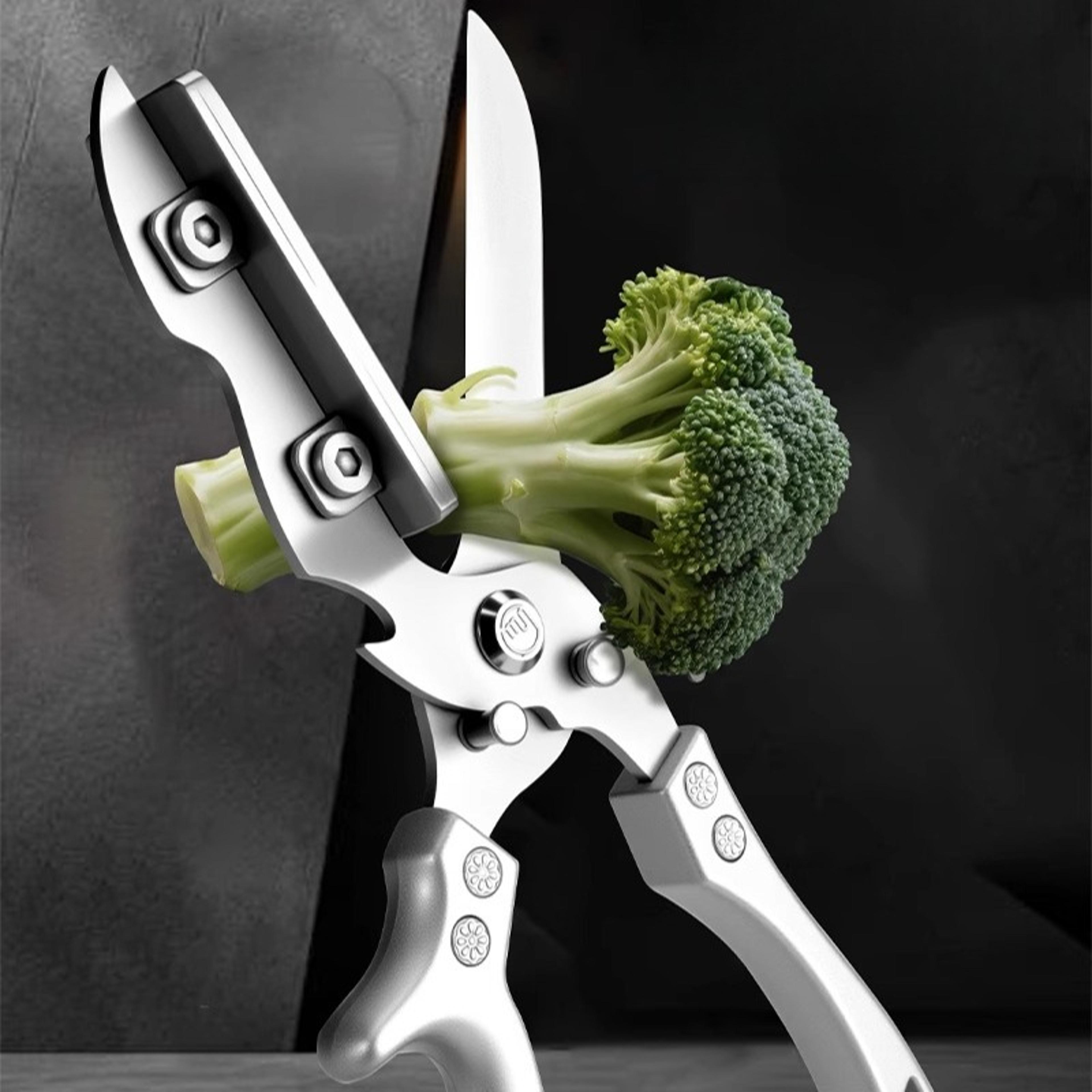 precisioncut stainless steel kitchen scissors for herbs, poultry & everyday food prep