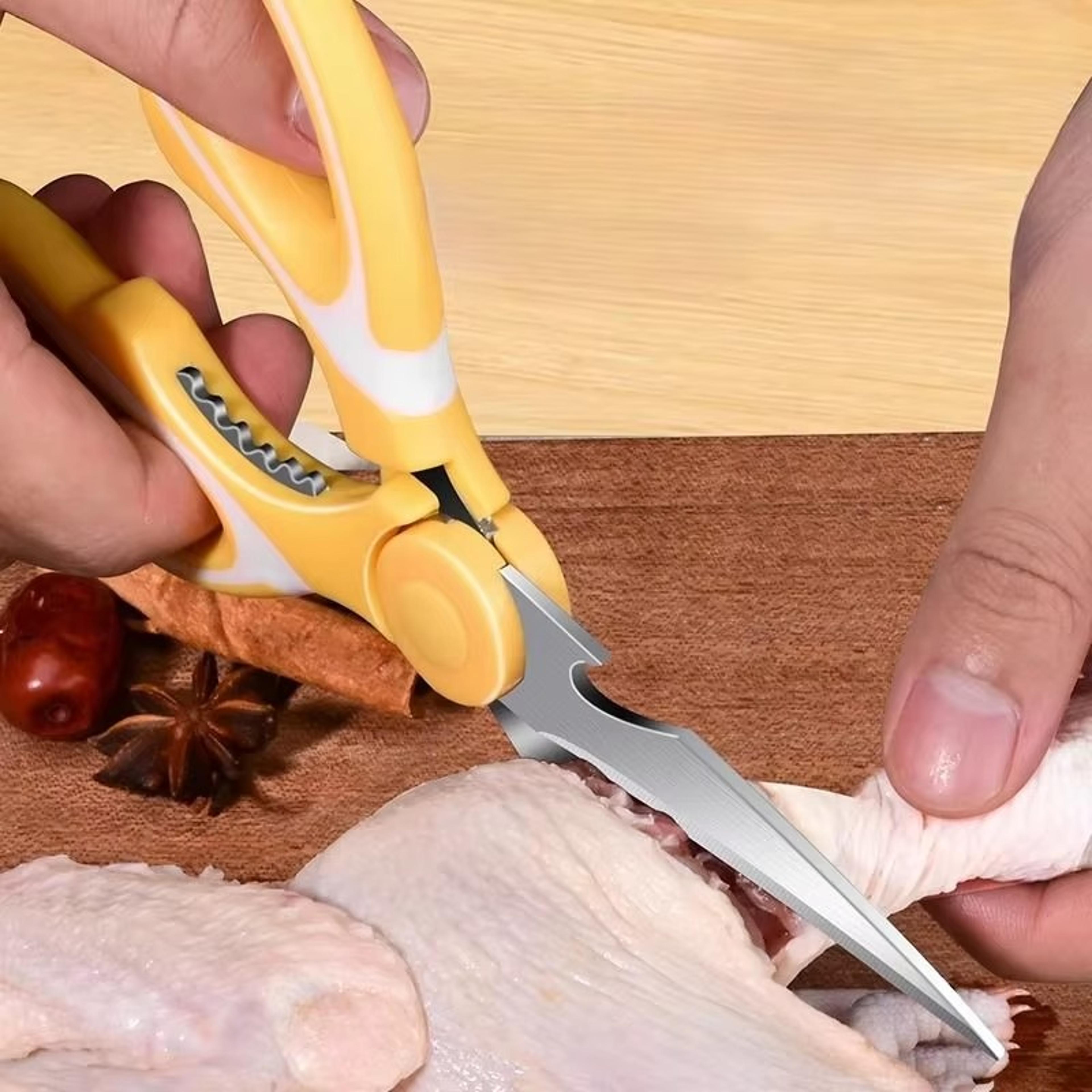 heavy duty stainless steel kitchen shears for poultry, fish & everyday food prep