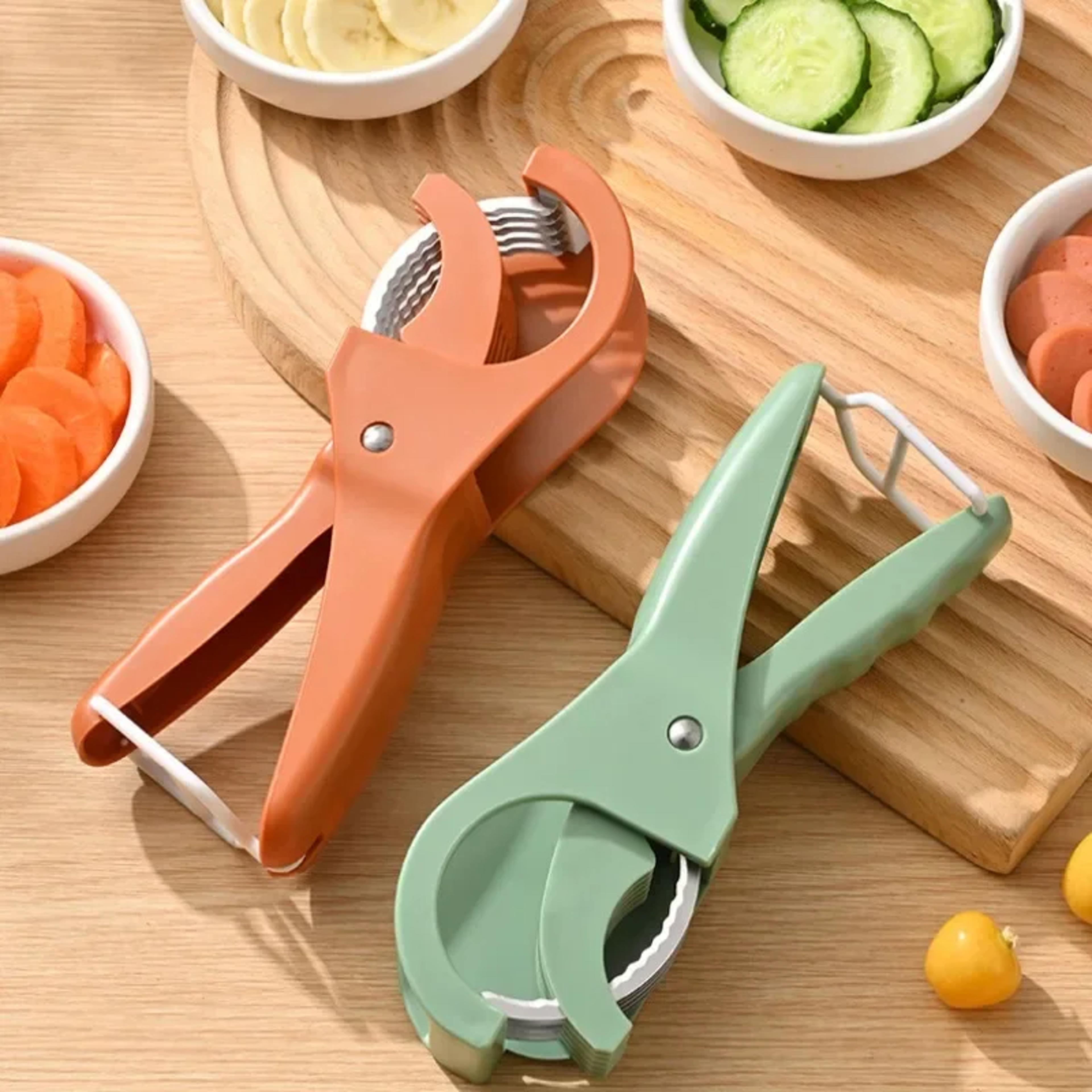 premium stainless fruit & vegetable slicer portable salad cutter chopper & banana cucumber knife tool