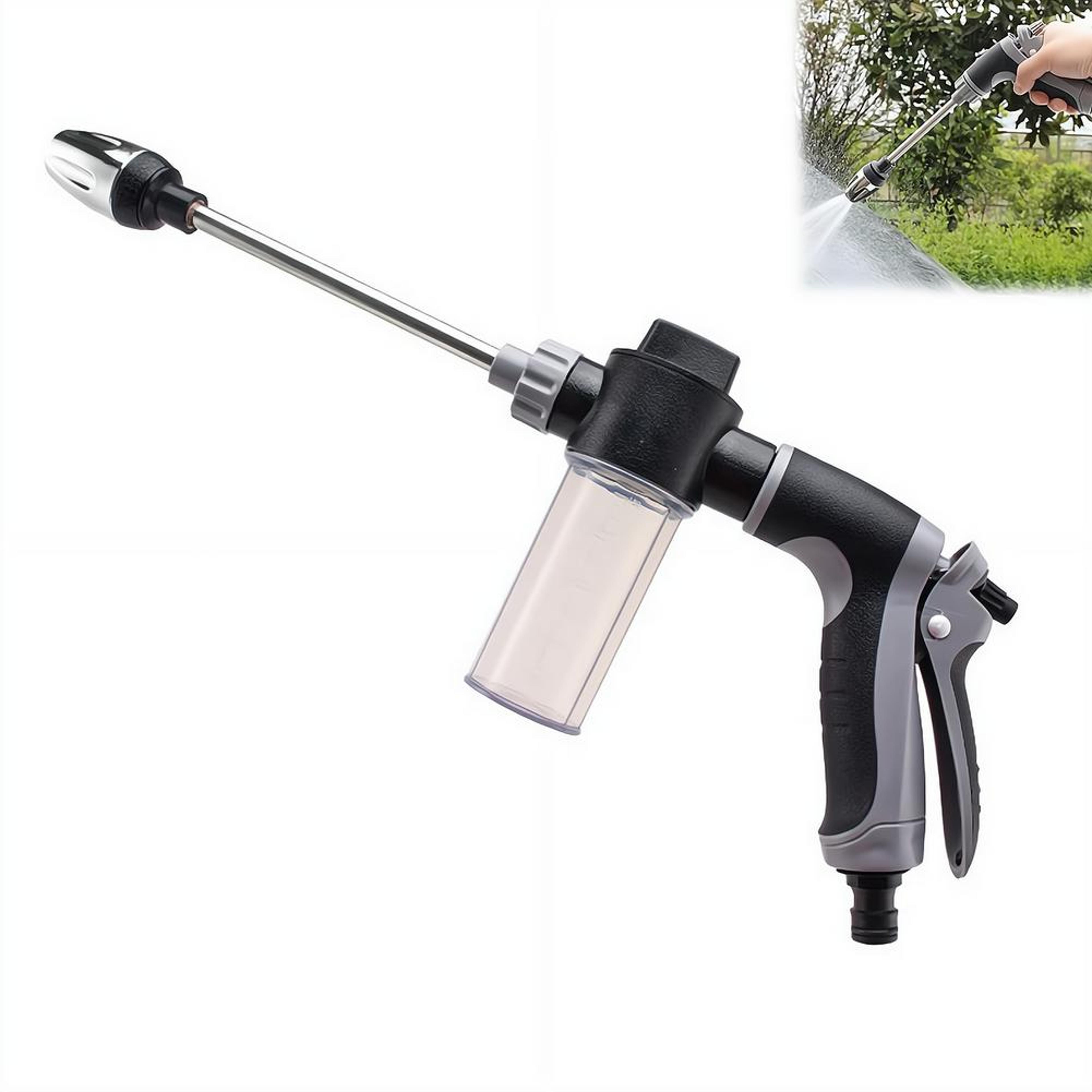 hydrofoam pro high pressure car wash gun & foam sprayer for cars, rvs and garden cleaning