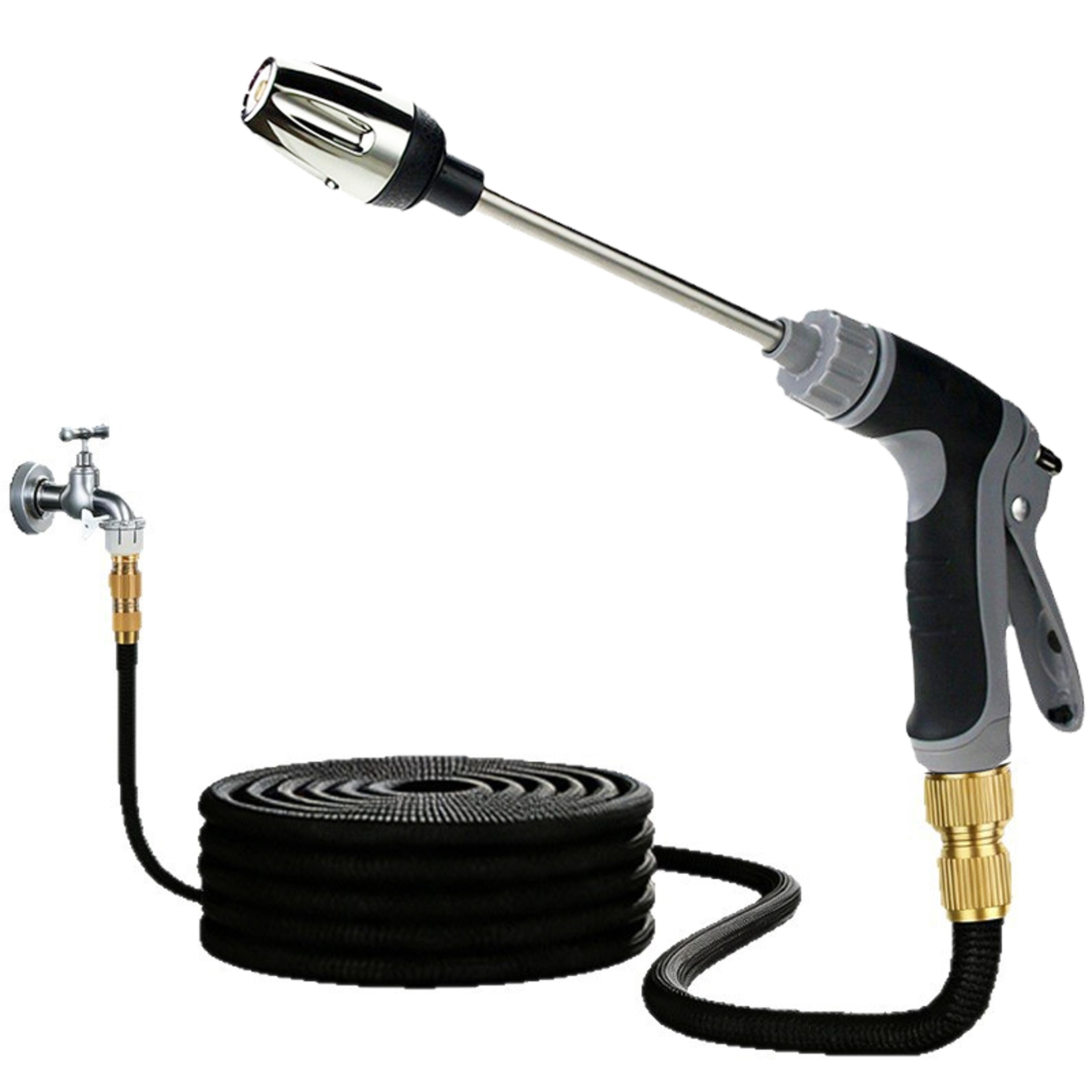integrated high pressure water gun garden hose nozzle premium car washing tool & rv cleaning tool