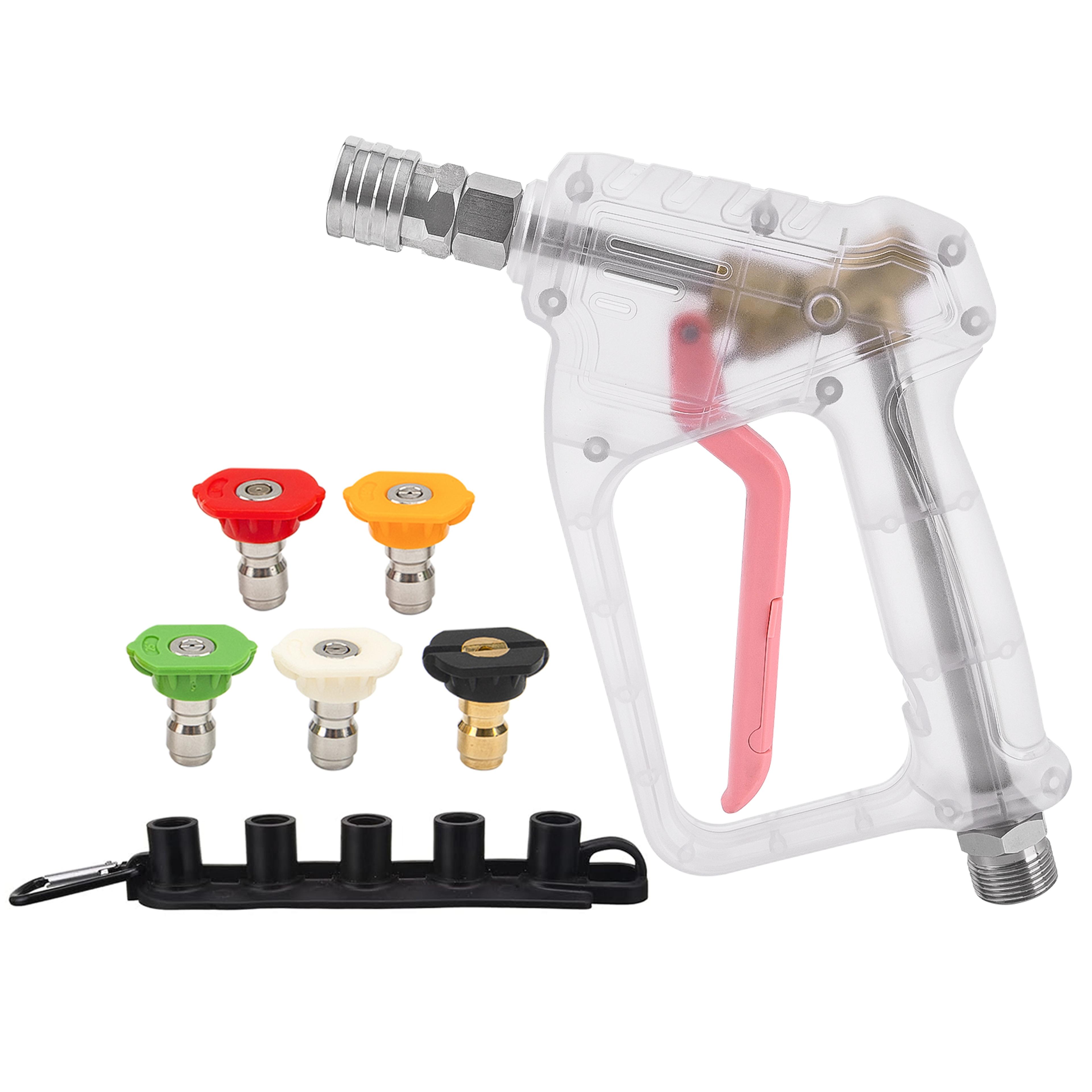 professional high pressure washer gun kit with spray nozzles and quick connector
