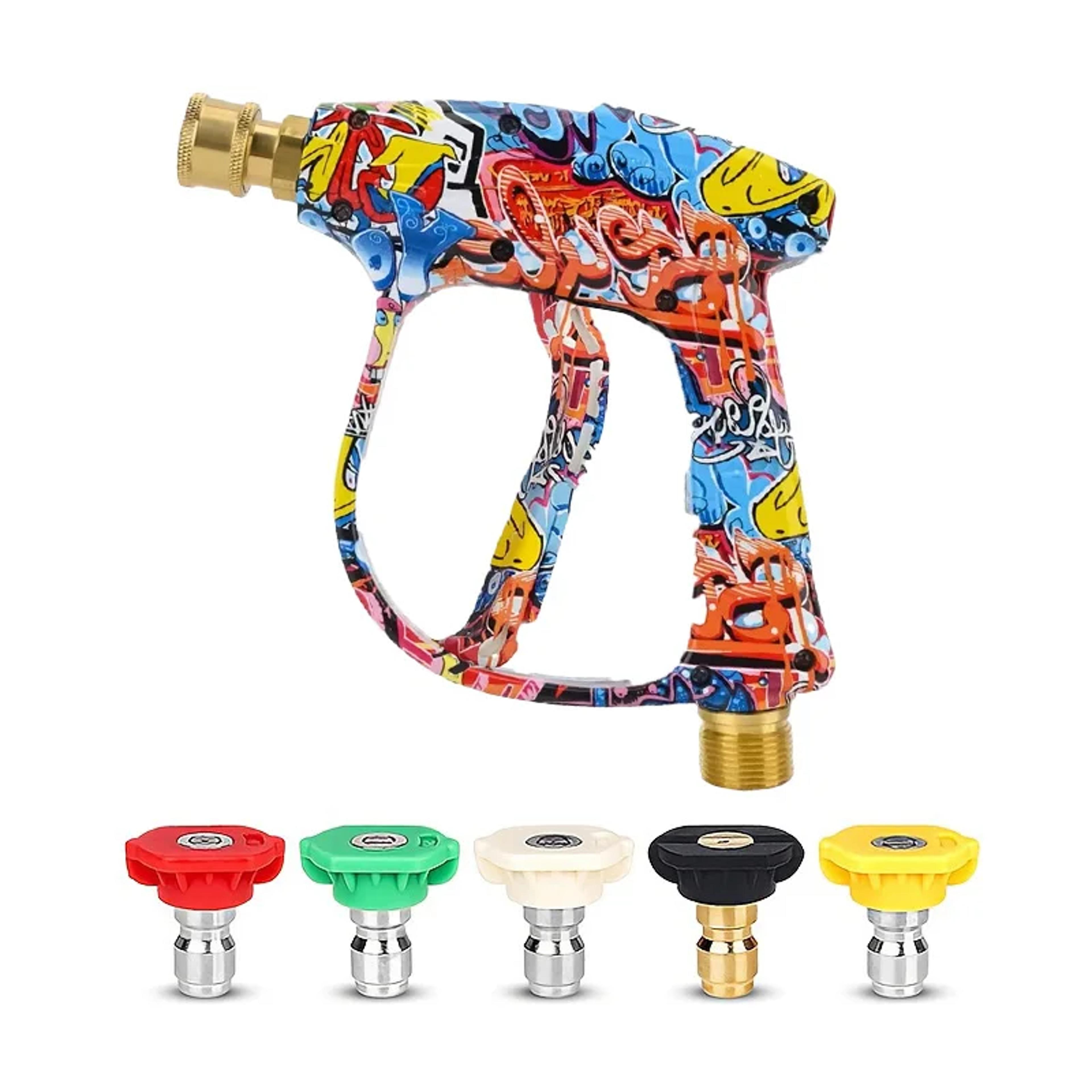 heavy duty high pressure washer gun with quick connect nozzle set professional car & home cleaning tool