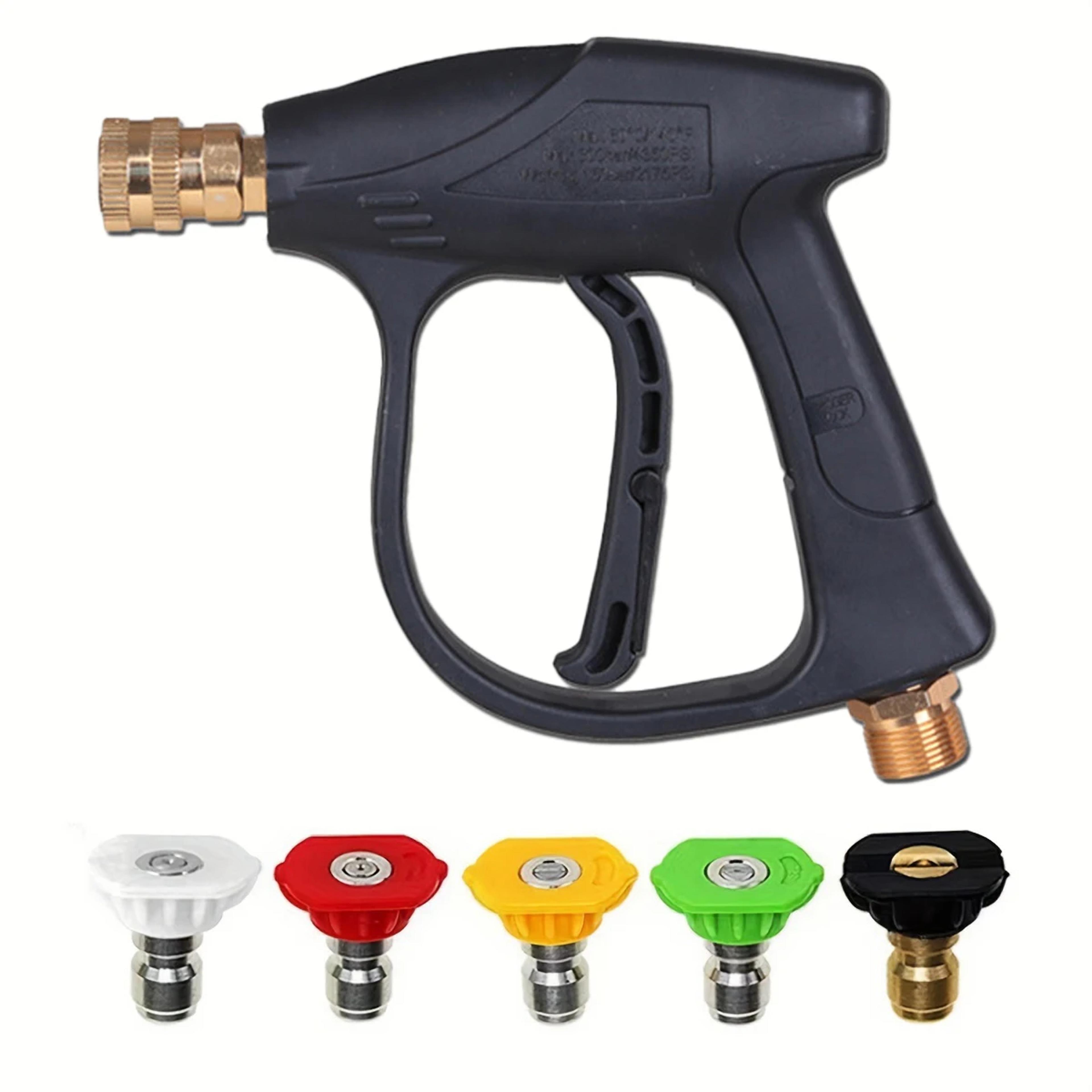 high power quick connect high pressure car wash gun with aluminum core & fan nozzles